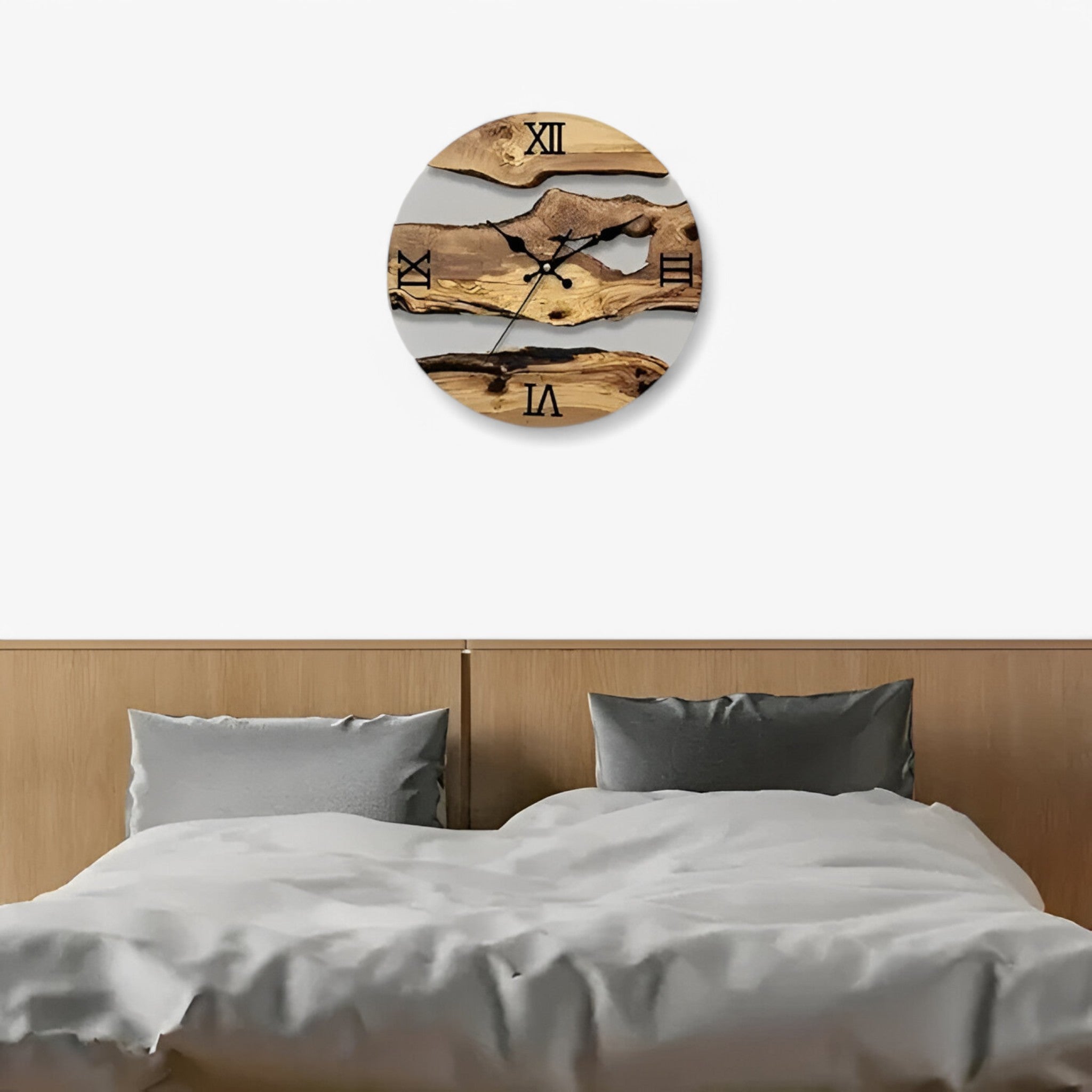 Alaric | Minimalistische wandklok met houten accent