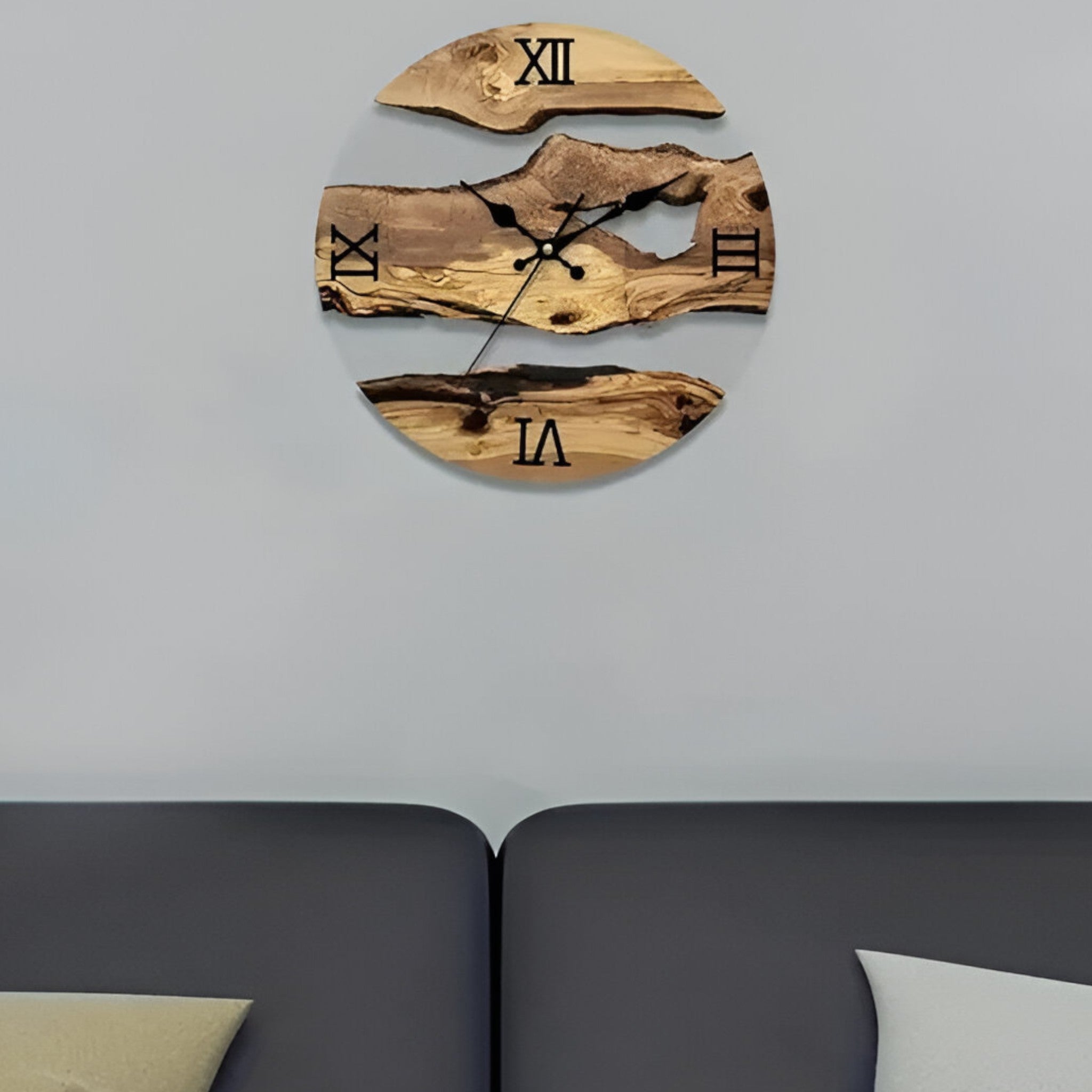 Alaric | Minimalistische wandklok met houten accent
