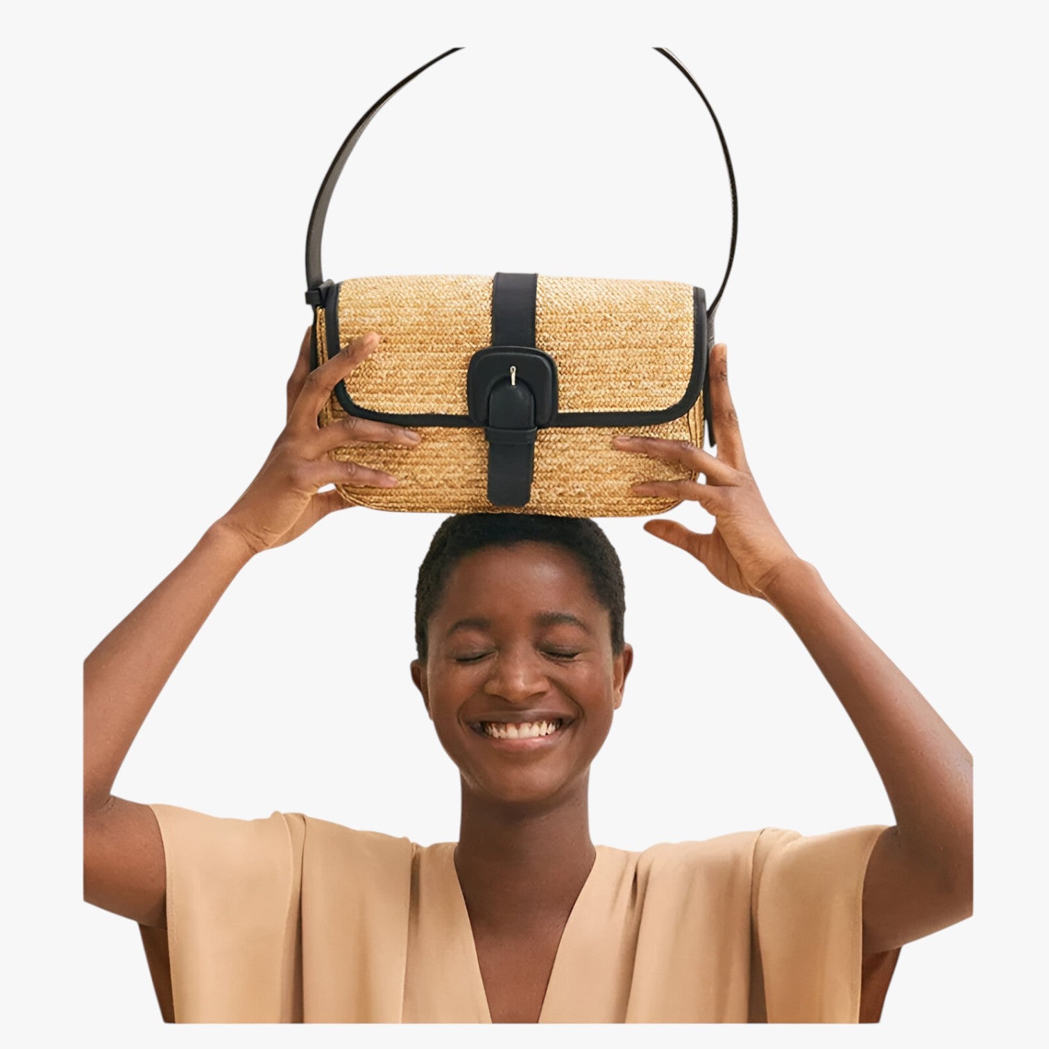 Amelie | Luxe handgemaakte rieten strandtas
