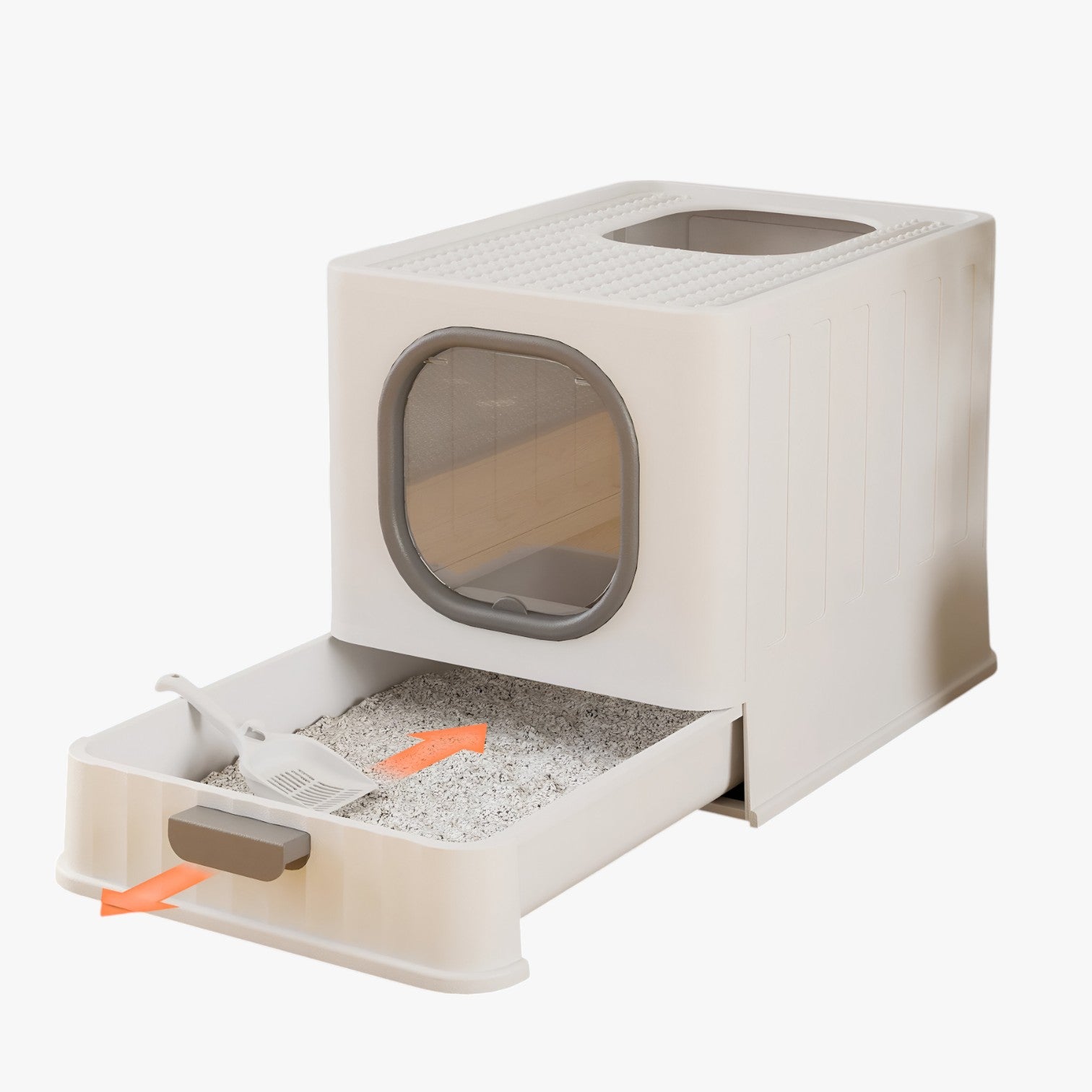 Zinnia | Grote kattenbak met krabplank Minder geur, meer comfort