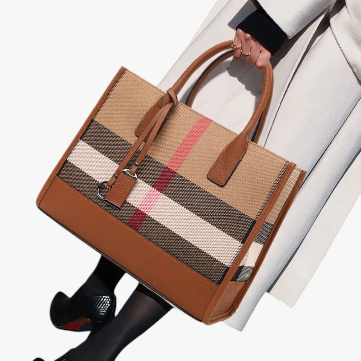 Stella | Stijlvolle Geruite Canvas Handtas – Ruim & Veelzijdig