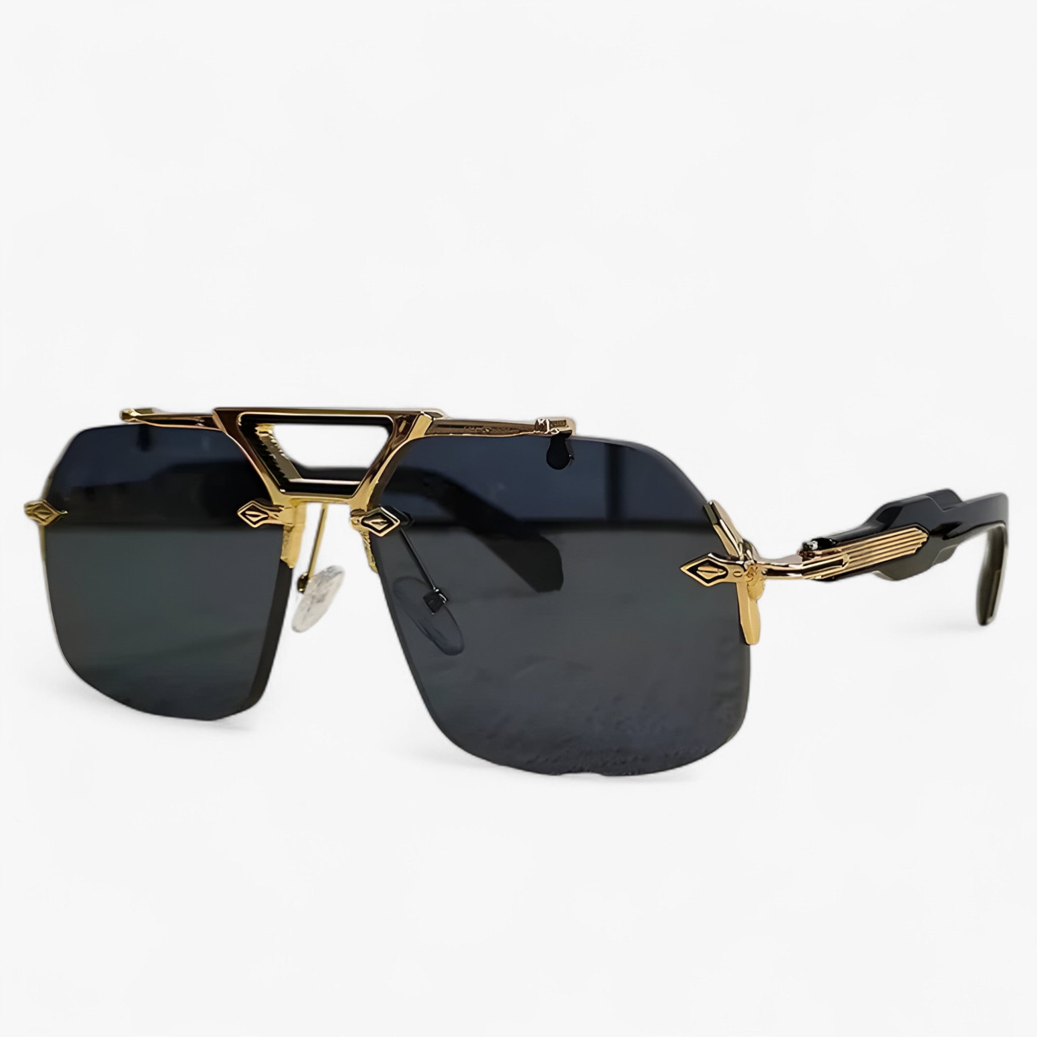 Tabb | Oversized punk metalen randloze zonnebril