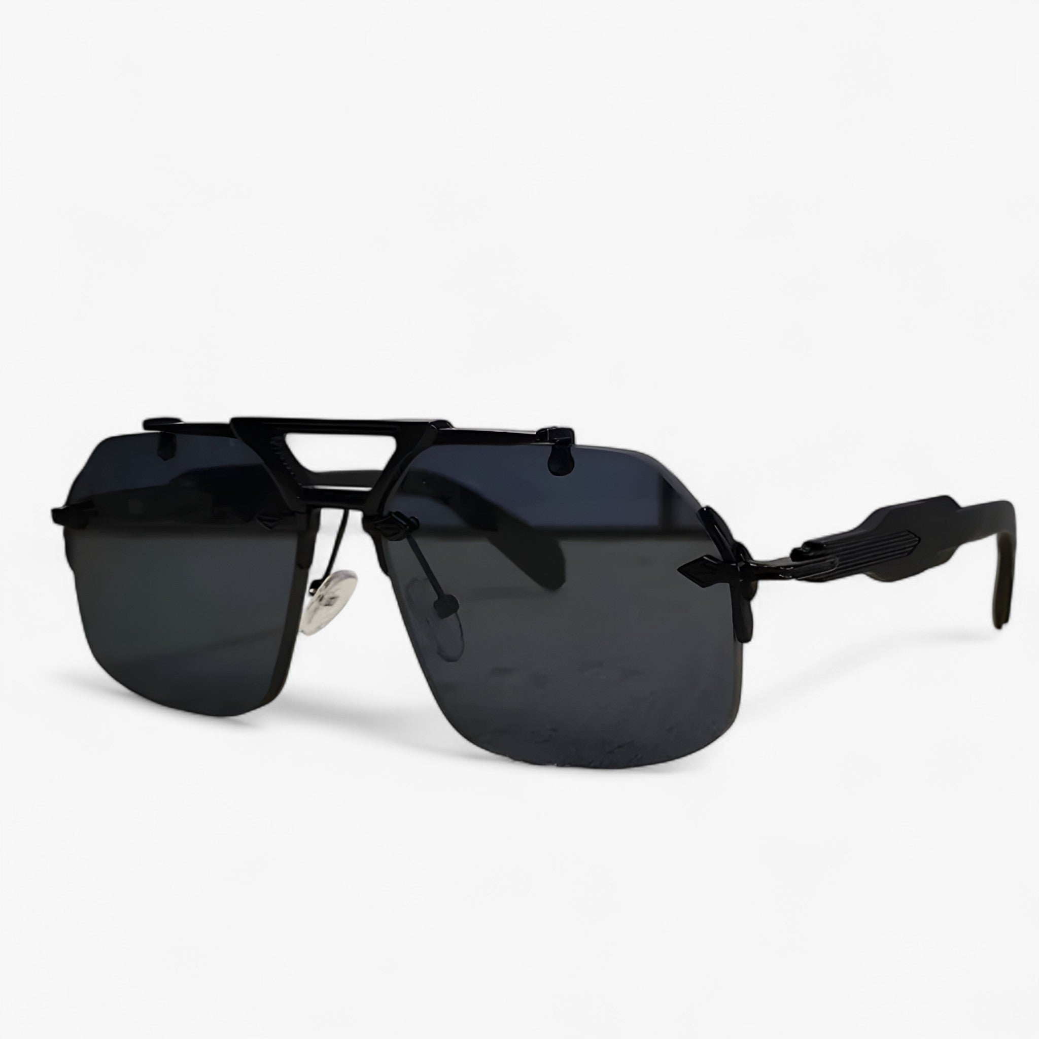 Tabb | Oversized punk metalen randloze zonnebril