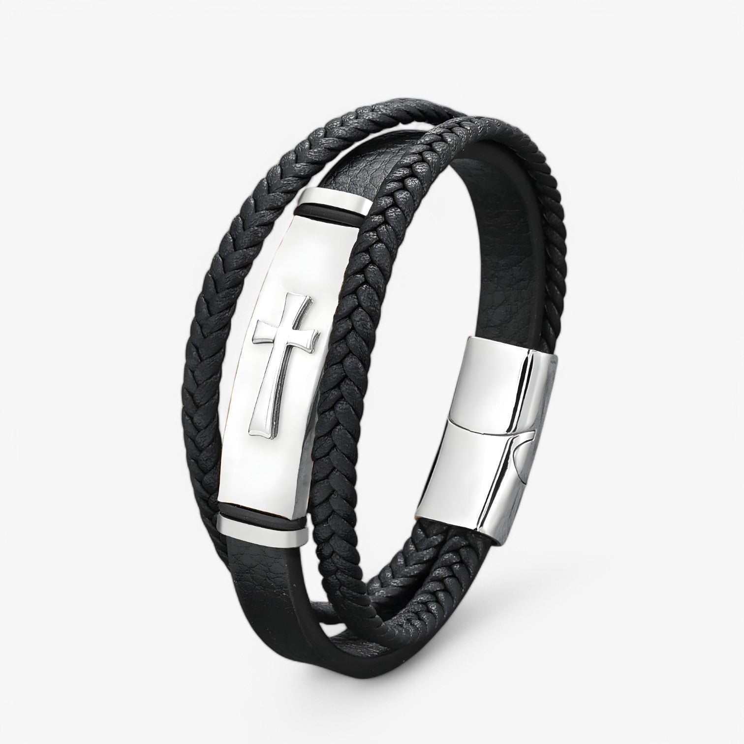 Rafa | Stoere Zwart-Gouden Kruis Armband