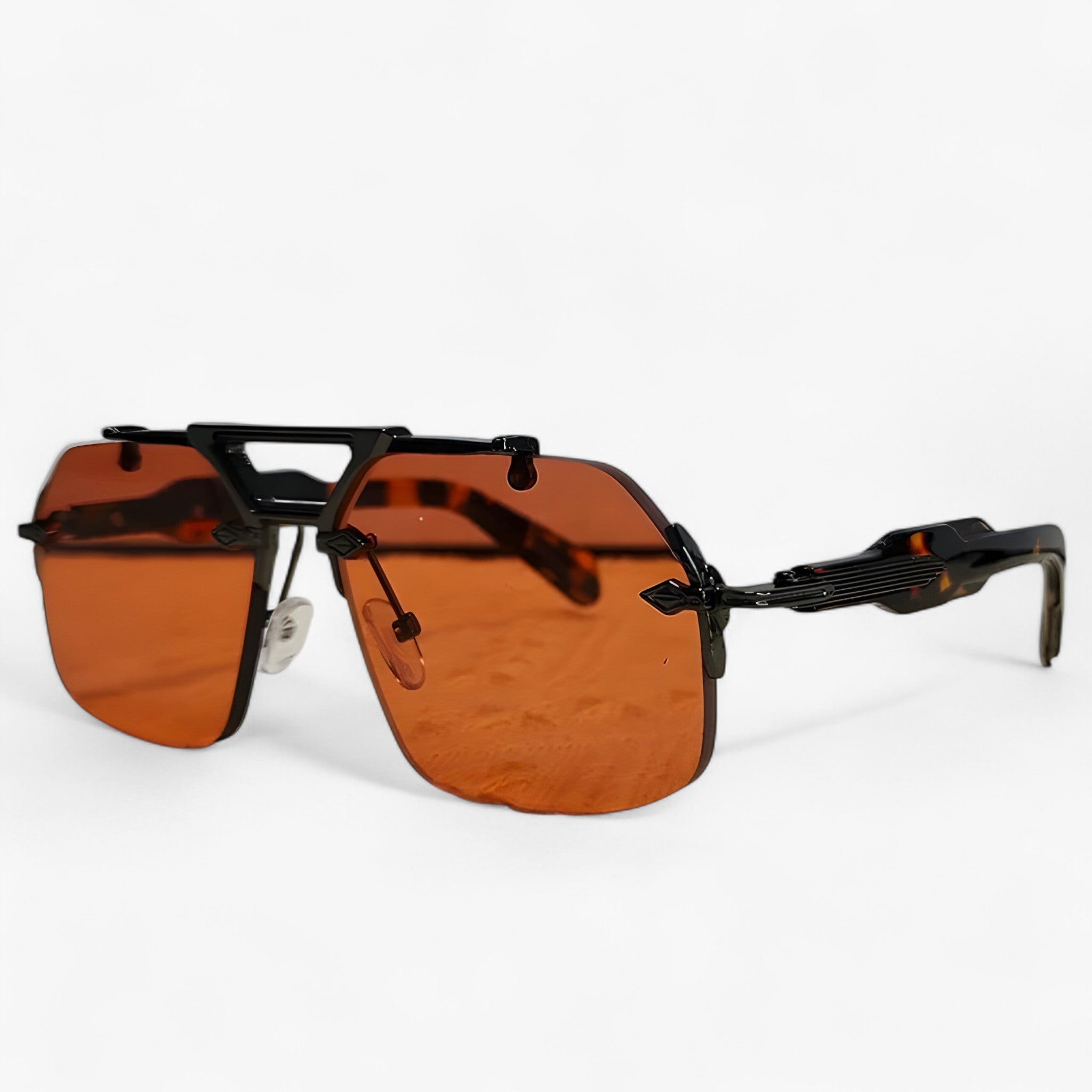 Tabb | Oversized punk metalen randloze zonnebril