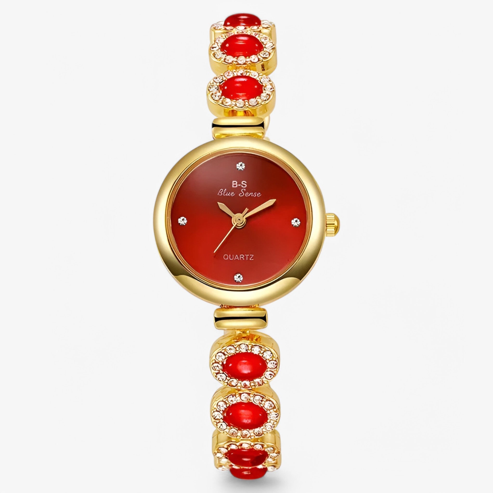 Veronica | Dameshorloge met groene stenen en design geïnspireerd op luxe merken