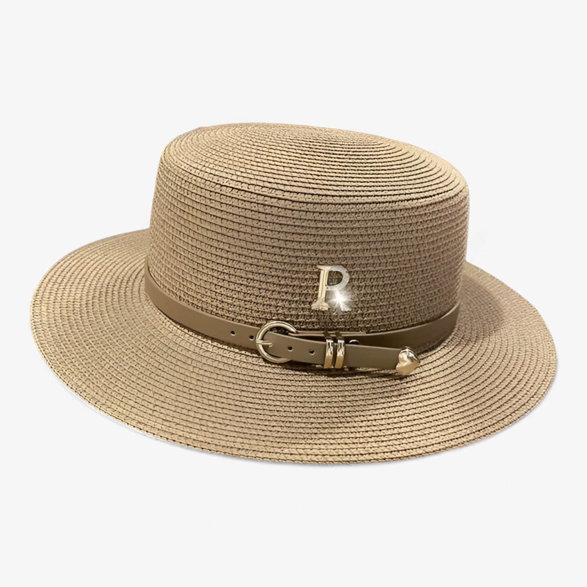 Lily | Plat-Top Strohoed - Elegante Zonnebescherming voor de Zomer Khaki Lily | Plat-Top Strohoed - Elegante Zonnebescherming voor de Zomer- €25 - Werqino
