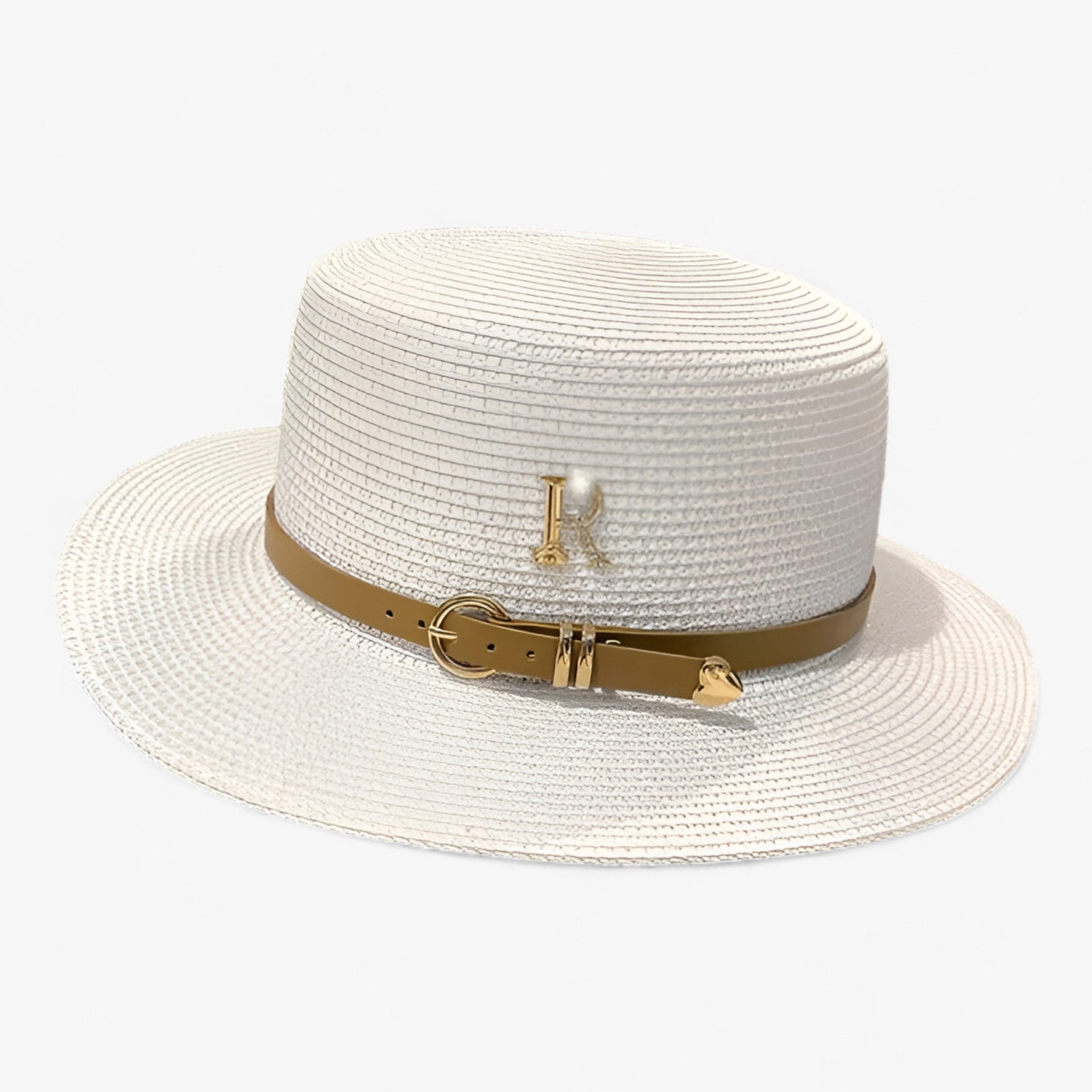 Lily | Plat-Top Strohoed - Elegante Zonnebescherming voor de Zomer Wit Lily | Plat-Top Strohoed - Elegante Zonnebescherming voor de Zomer- €25 - Werqino