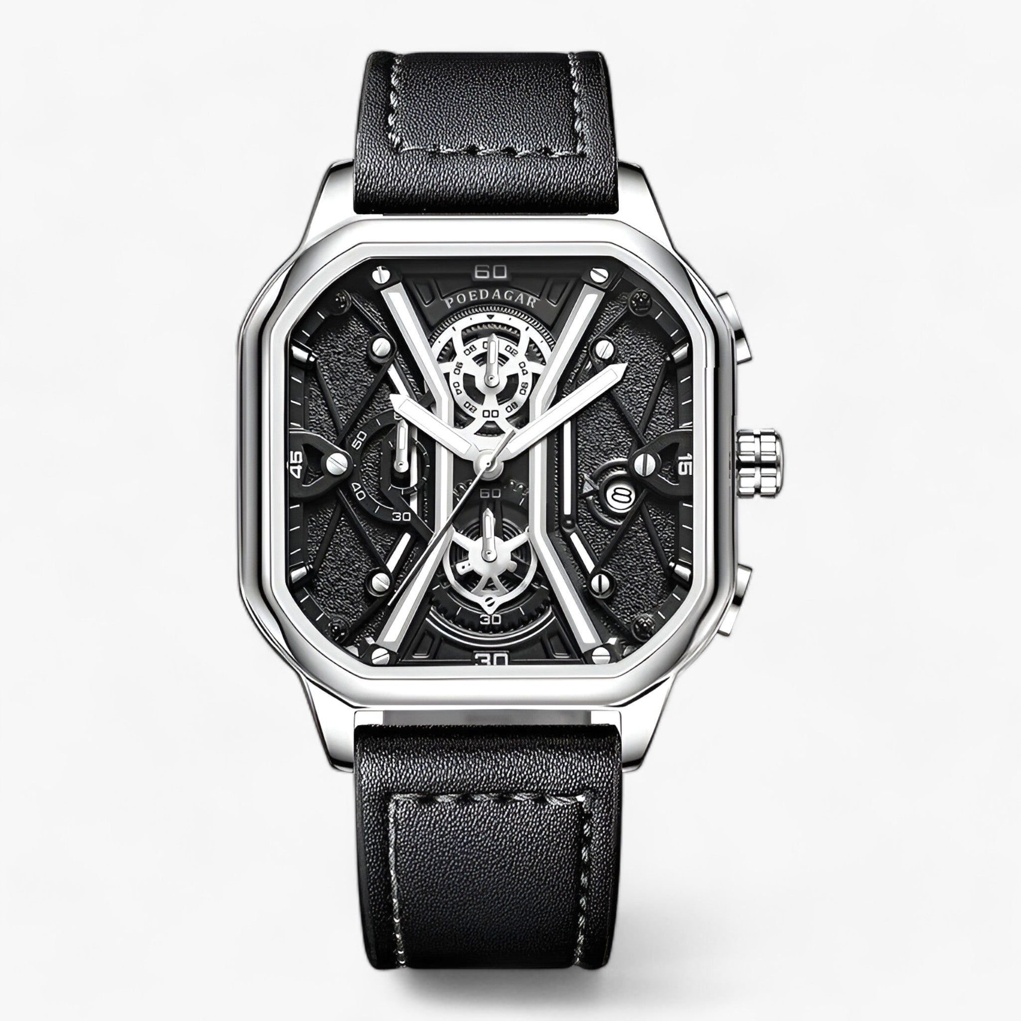 STJERNE | Chronograaf Horloge - Tijdloze schoonheid en eersteklas precisie Zilver Wit L STJERNE | Chronograph Uhr - Zeitlose Eleganz und Präzision - €25 - Werqino Amsterdam