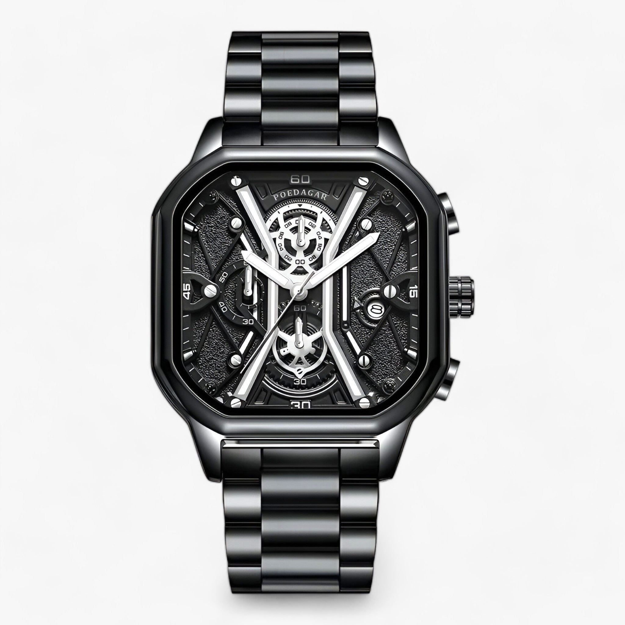 STJERNE | Chronograaf Horloge - Tijdloze schoonheid en eersteklas precisie Zwart Zilver S STJERNE | Chronograph Uhr - Zeitlose Eleganz und Präzision - €25 - Werqino Amsterdam
