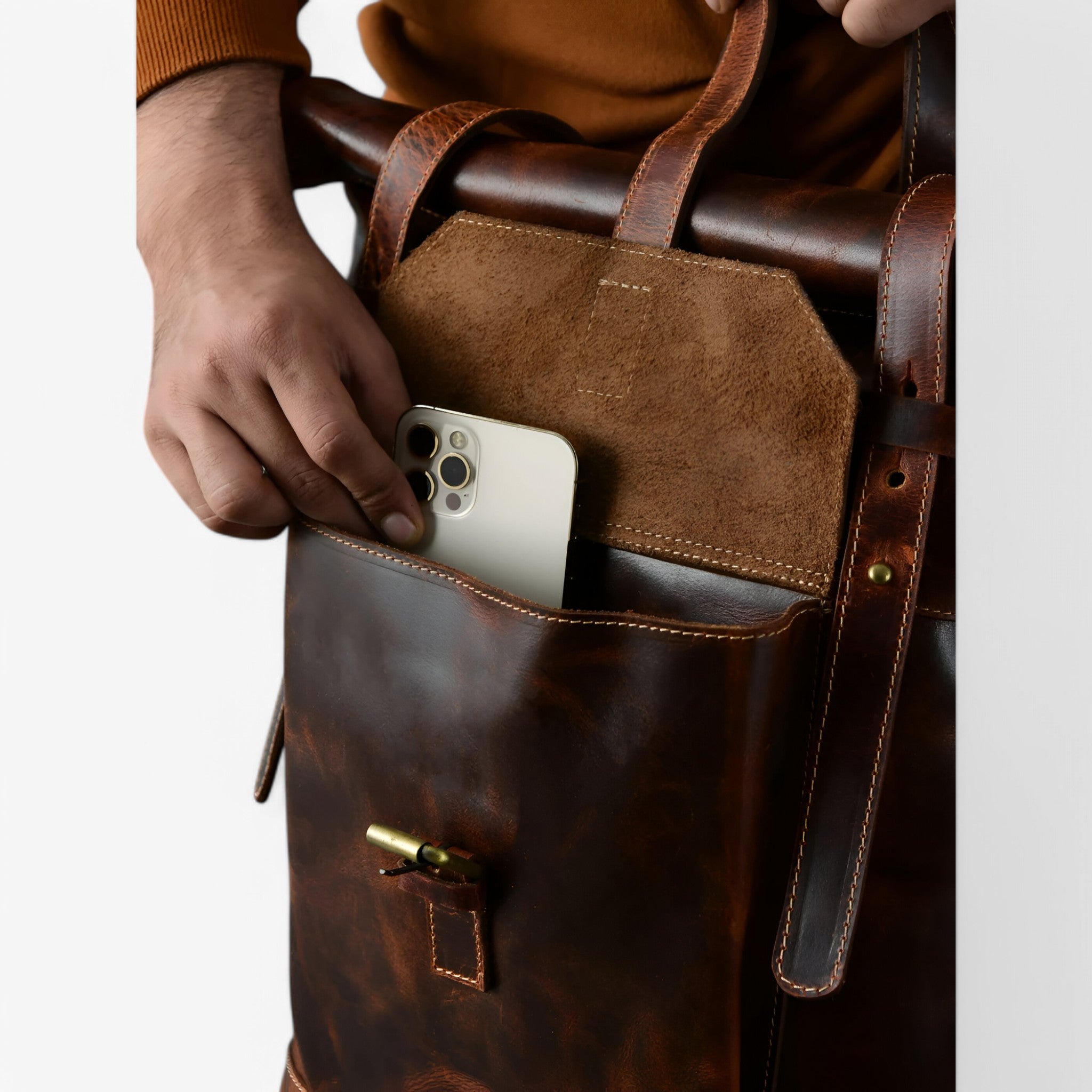 Zaino Roll-Top marrone Saddleback