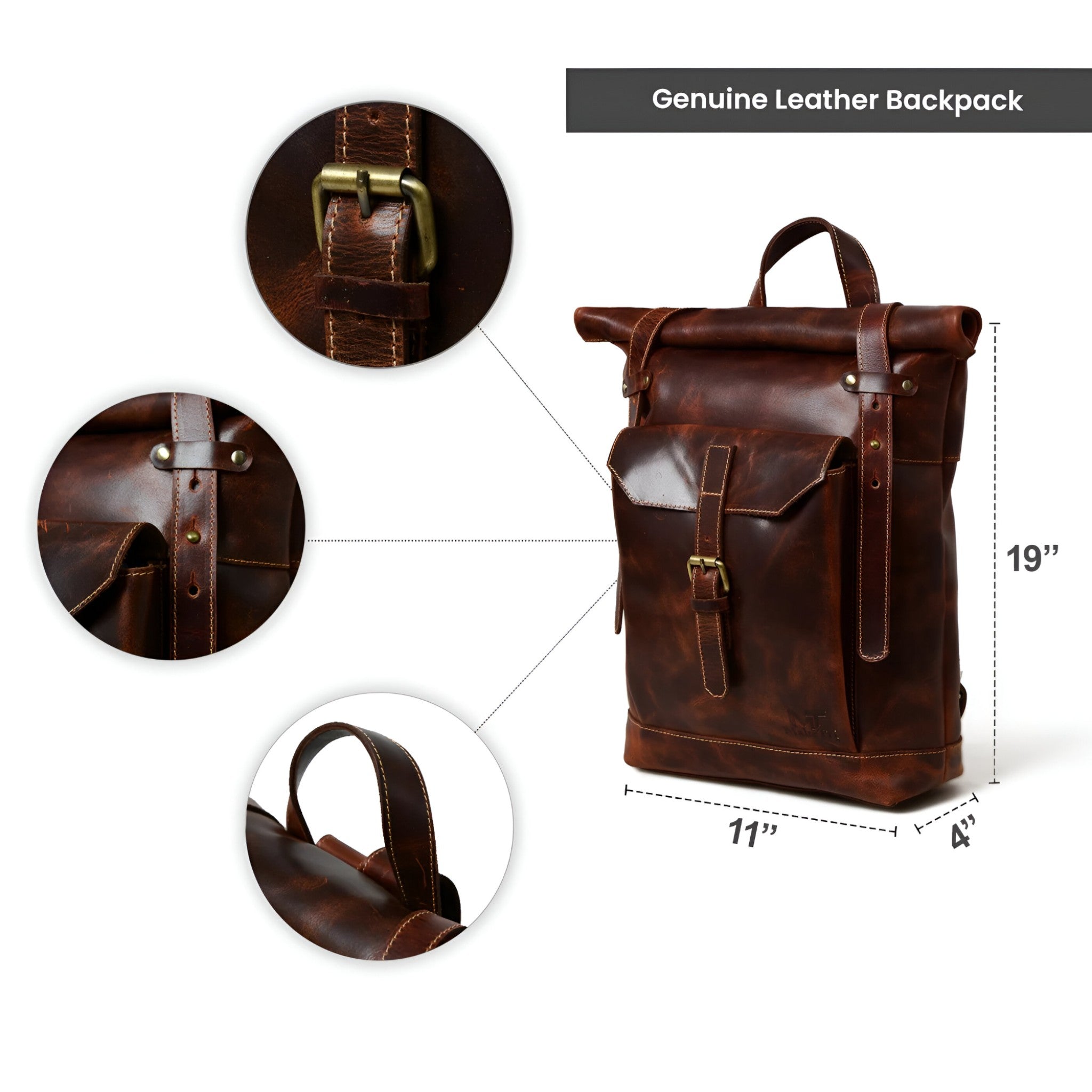 Zaino Roll-Top marrone Saddleback