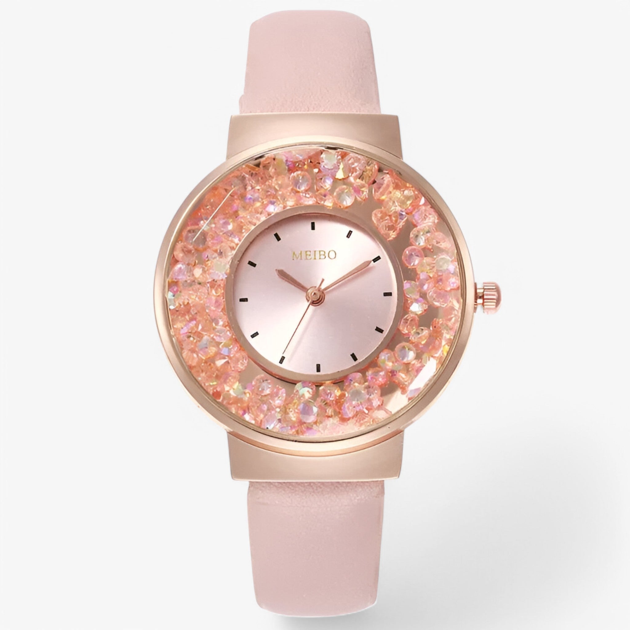 Edith | Dameshorloge met leren armbandstijl en quartz uurwerk