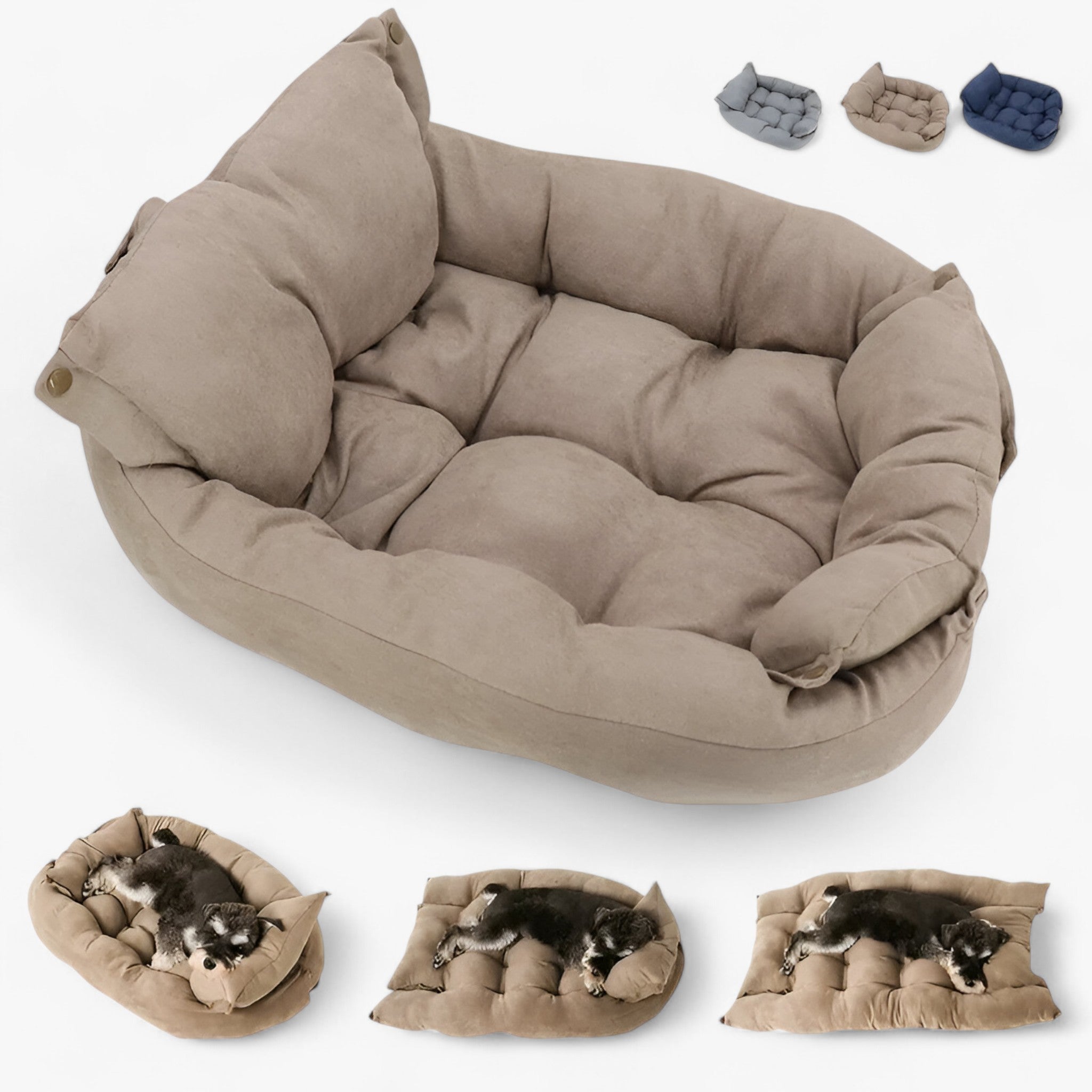 Buddy | 3-in-1 Multifunctioneel Huisdierbed voor Honden en Katten