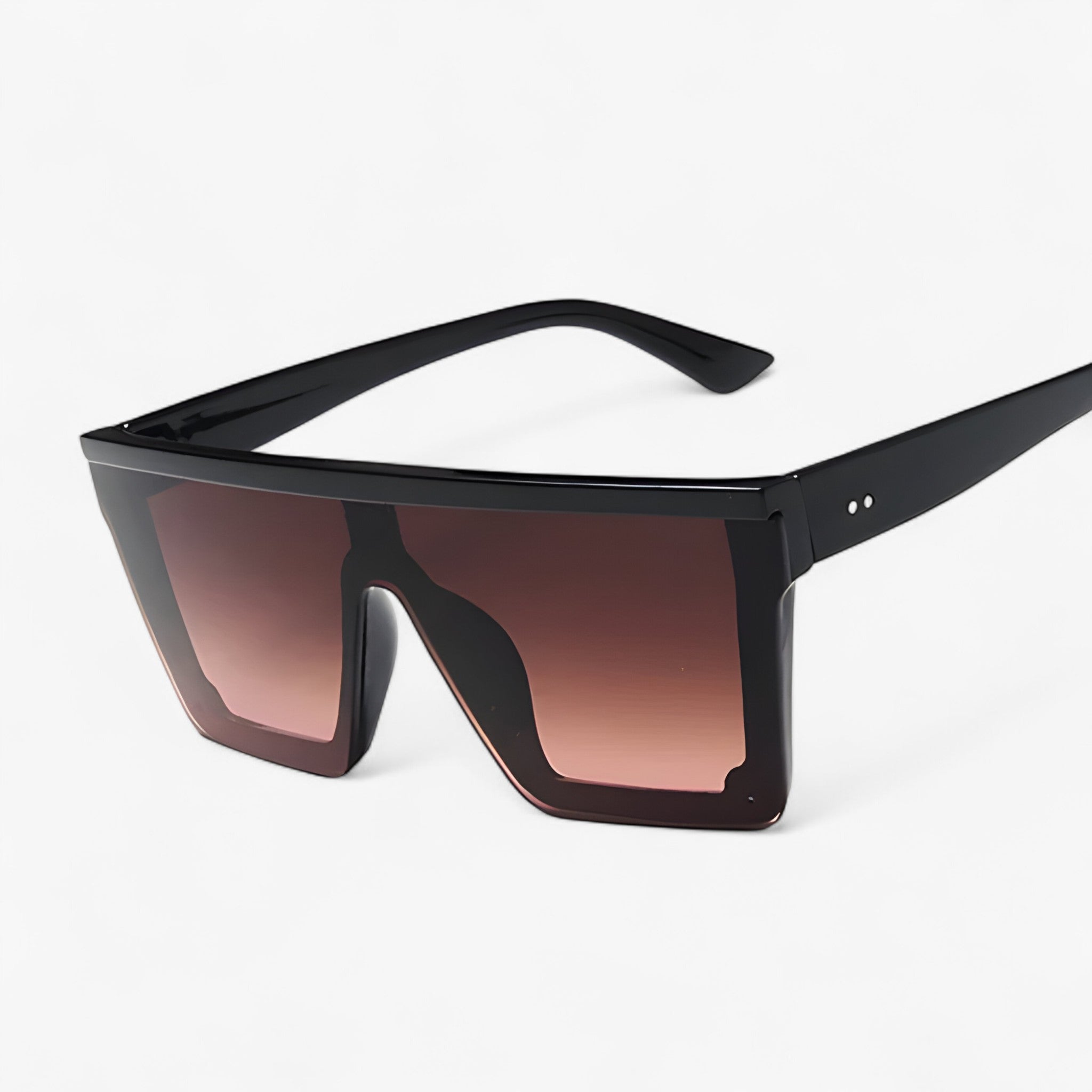 Adrian | Zwarte retro oversized zonnebril