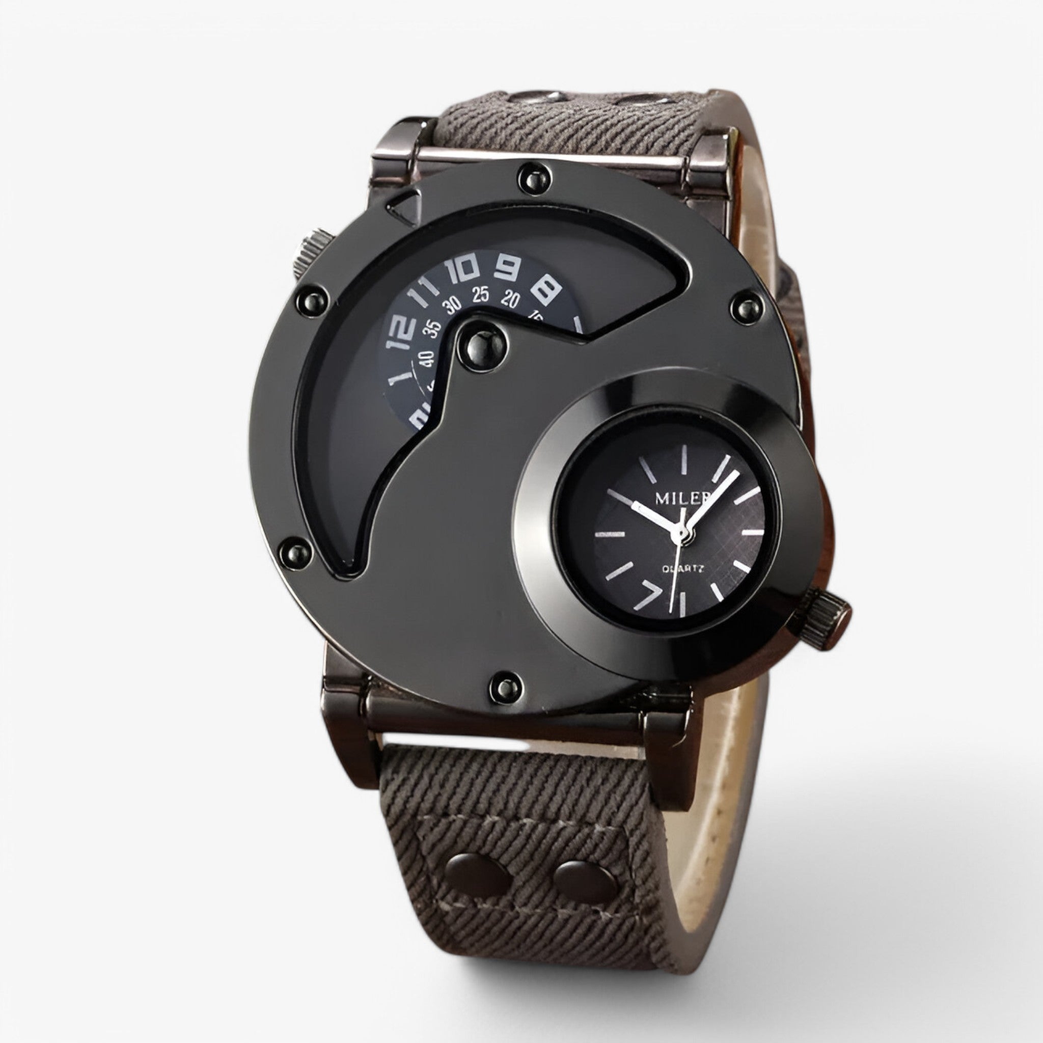 Ajax – Cowboy-stijl herenhorloge met dubbele tijd
