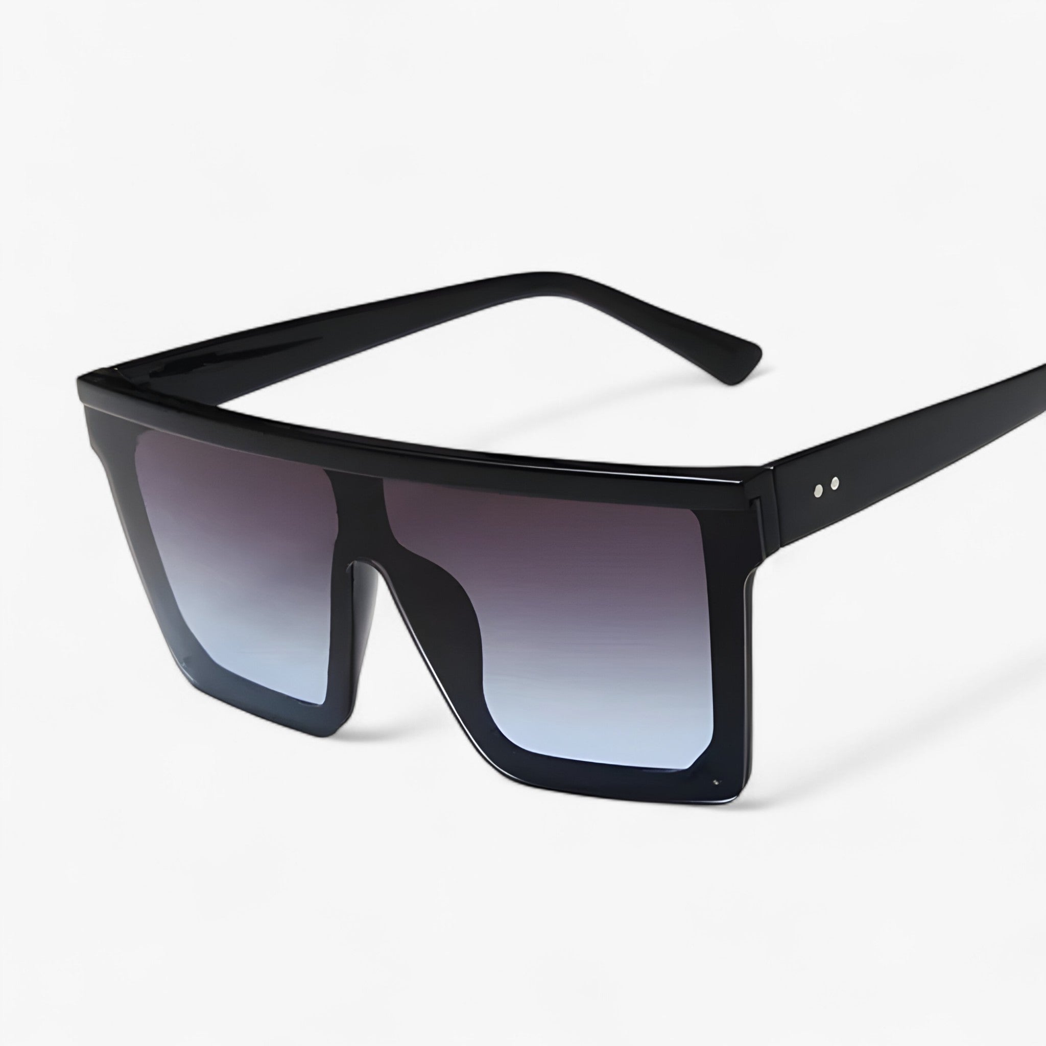 Adrian | Zwarte retro oversized zonnebril