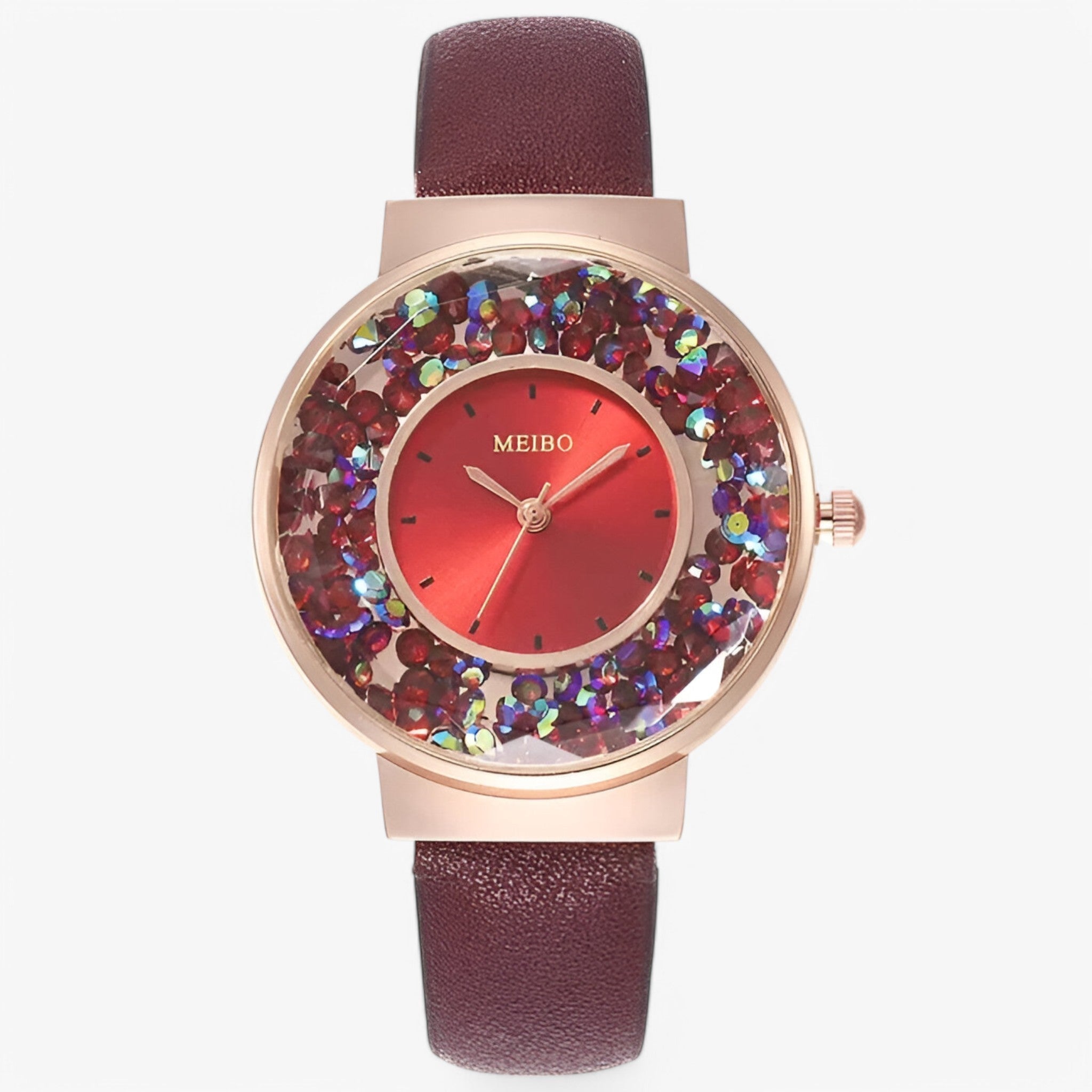 Edith | Dameshorloge met leren armbandstijl en quartz uurwerk