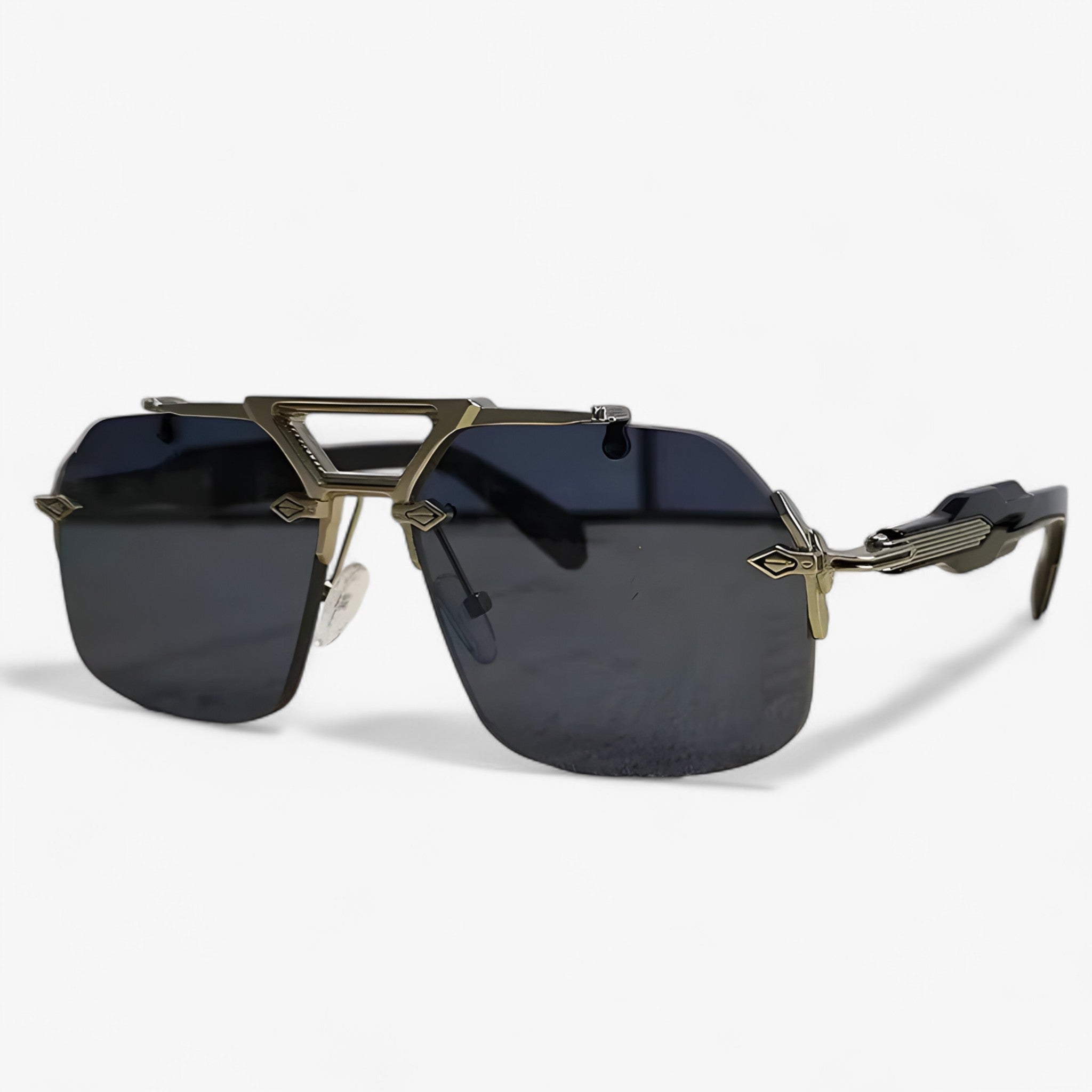 Tabb | Oversized punk metalen randloze zonnebril