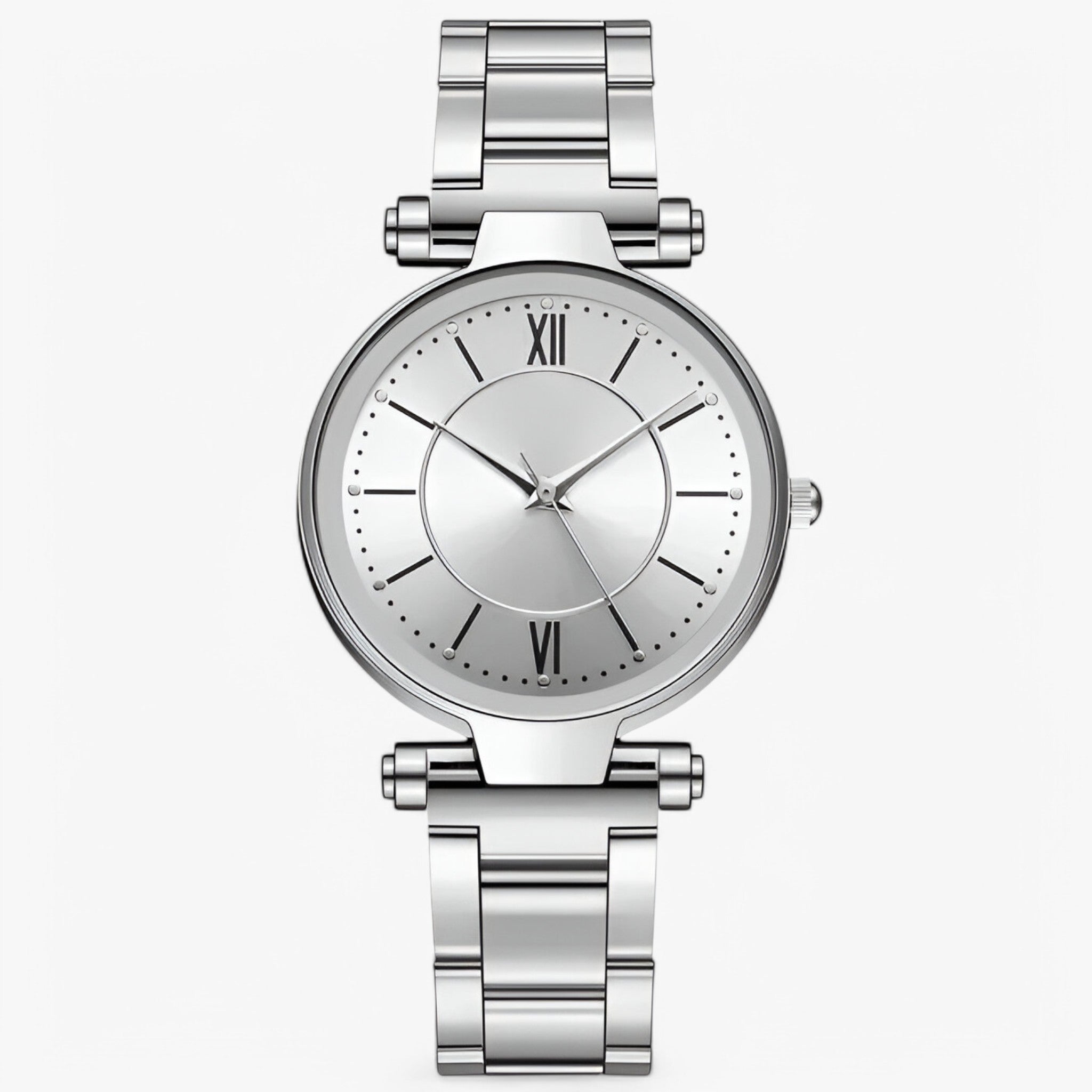 Claudia | Klassiek roze stalen horloge