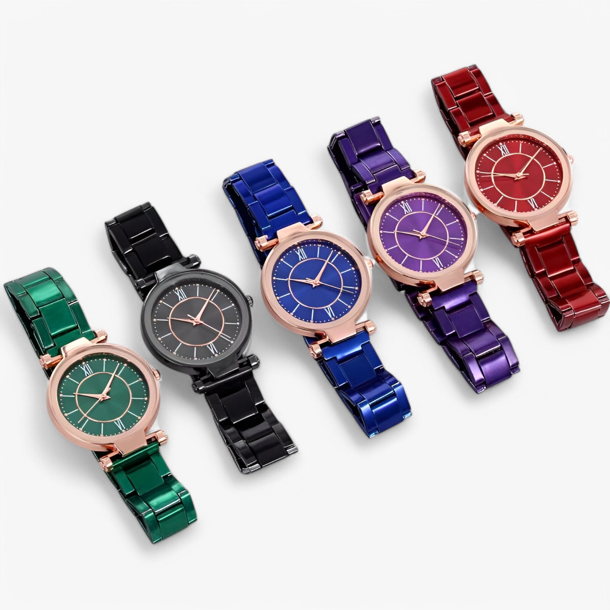 Claudia | Klassiek roze stalen horloge