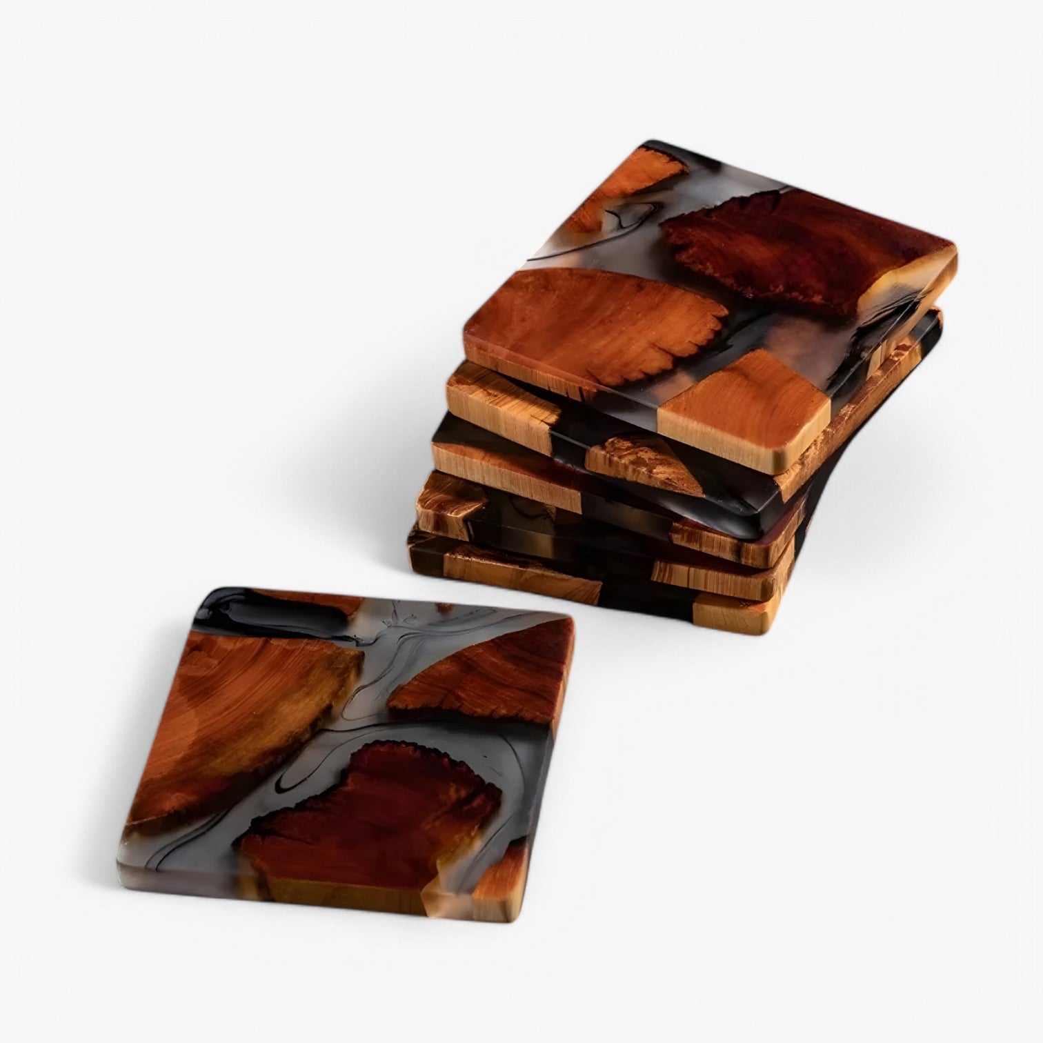 Avery | Houten Hars Onderzetter – Antislip & Hittebestendig