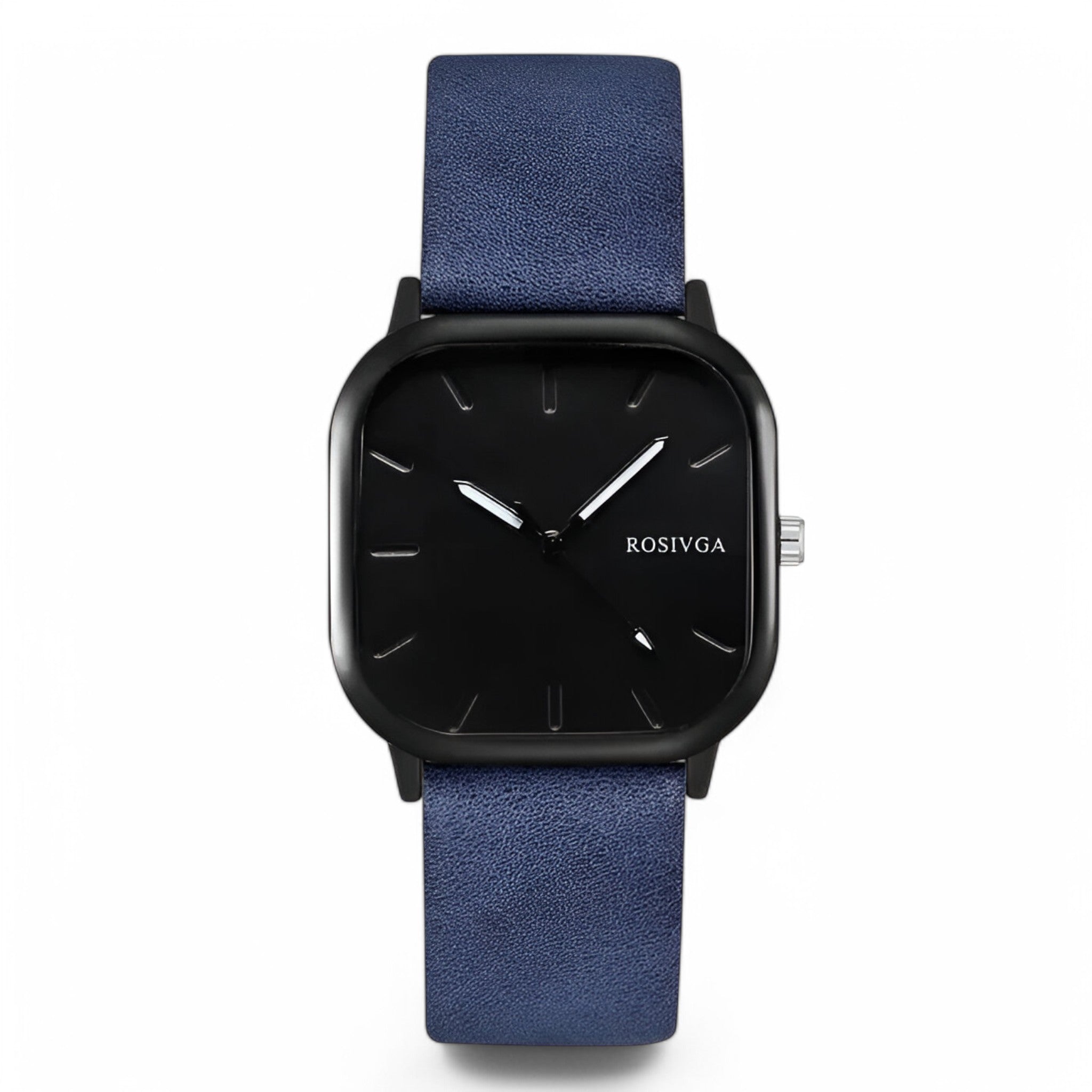 Elias | PU leren quartzhorloge met vierkante wijzerplaat