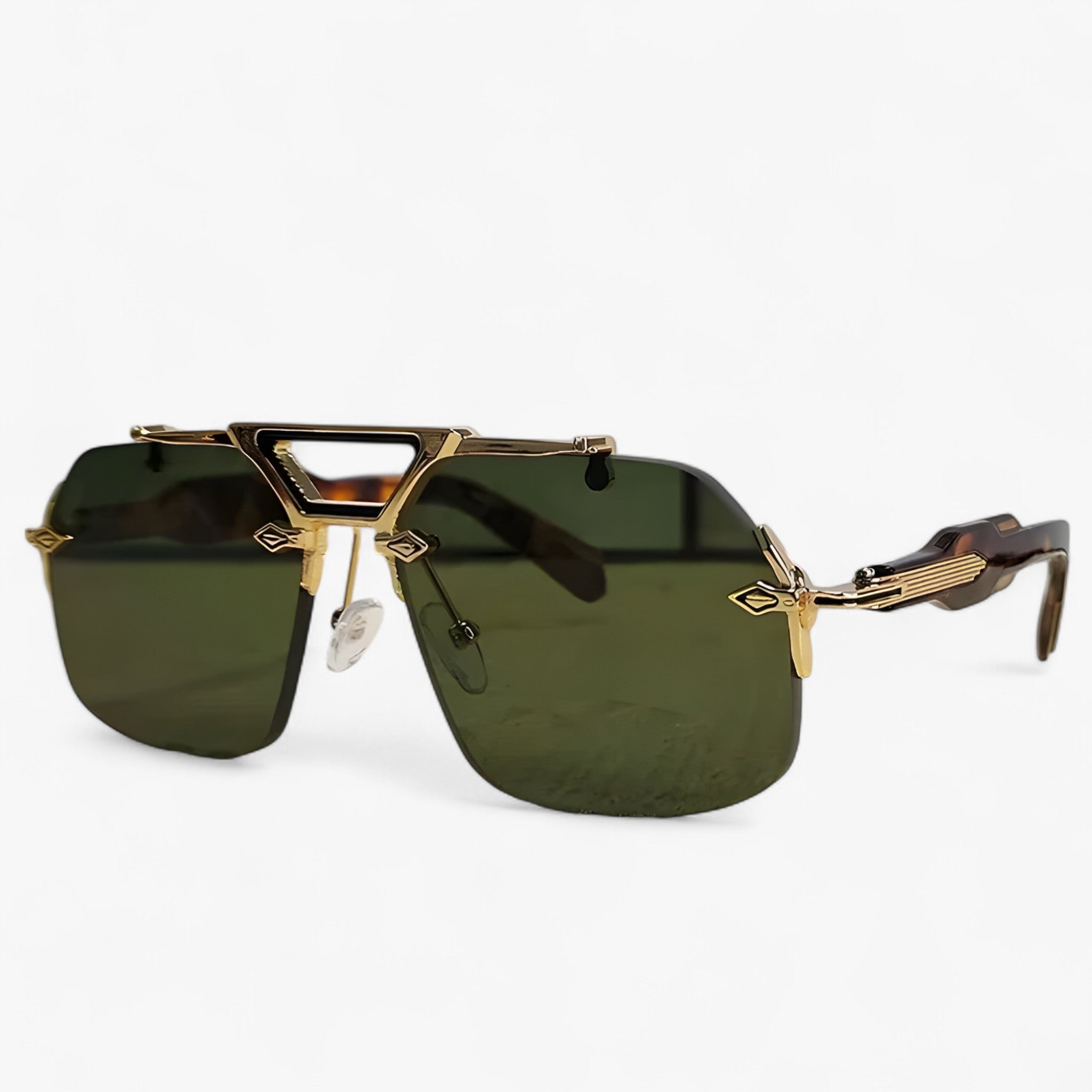 Tabb | Oversized punk metalen randloze zonnebril