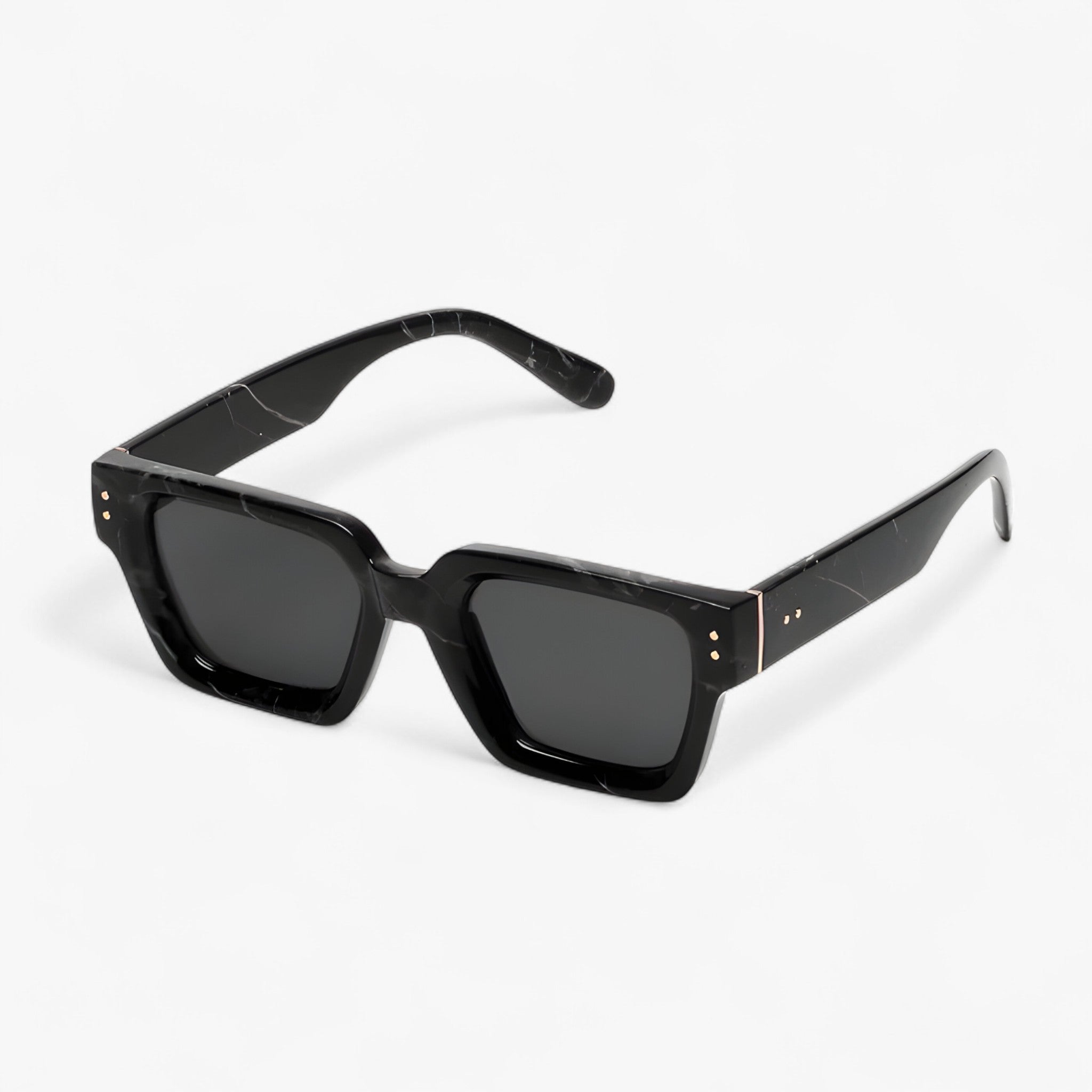 Alaric | Luxe unisex vierkante zwarte zonnebril