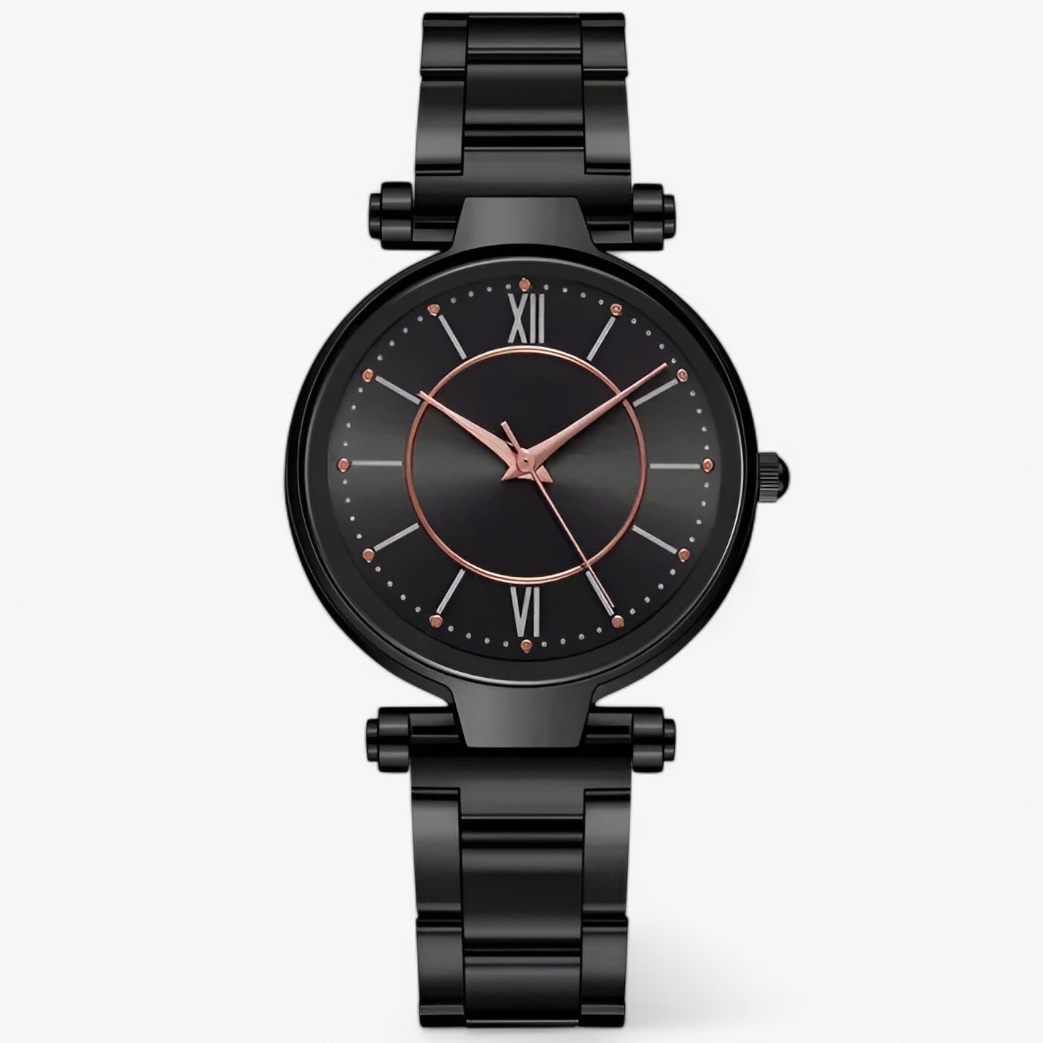 Claudia | Klassiek roze stalen horloge