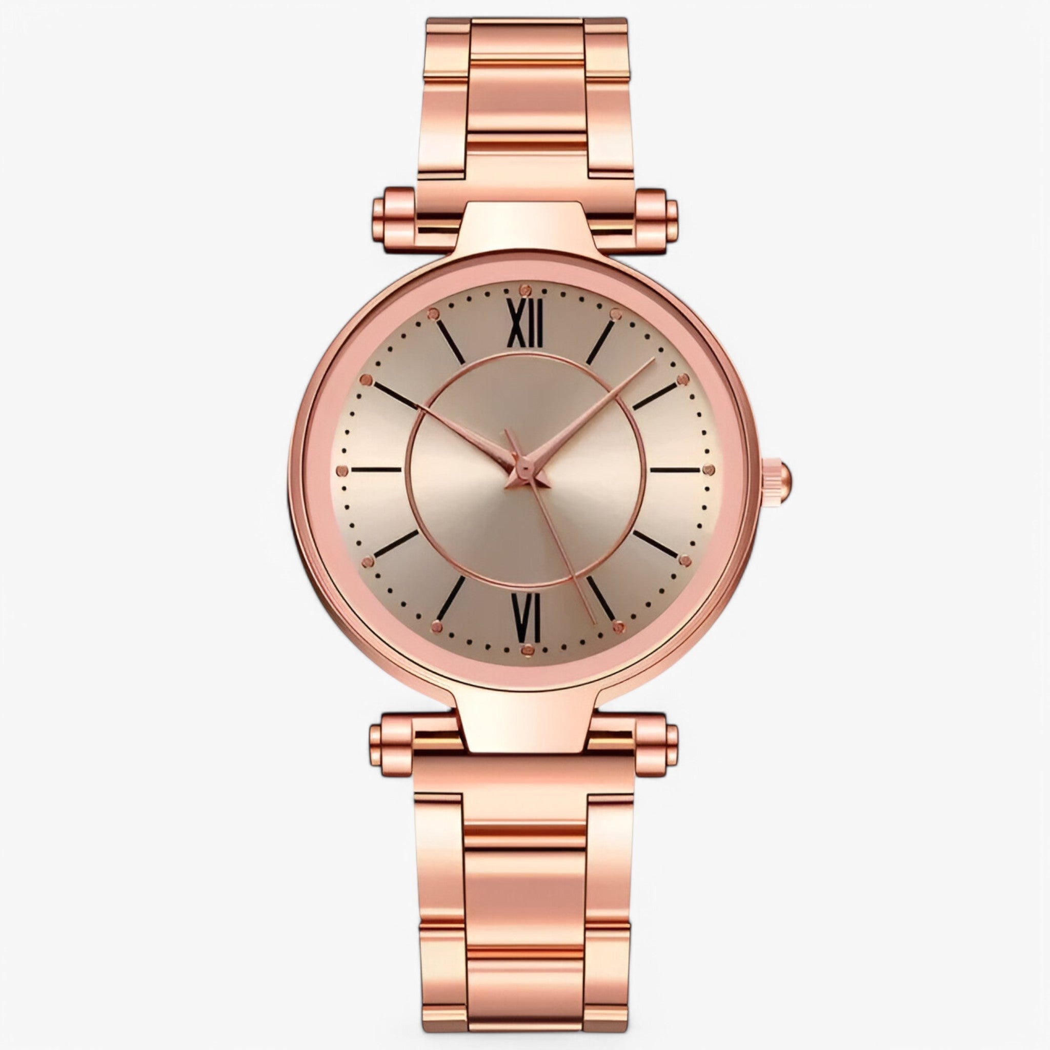 Claudia | Klassiek roze stalen horloge