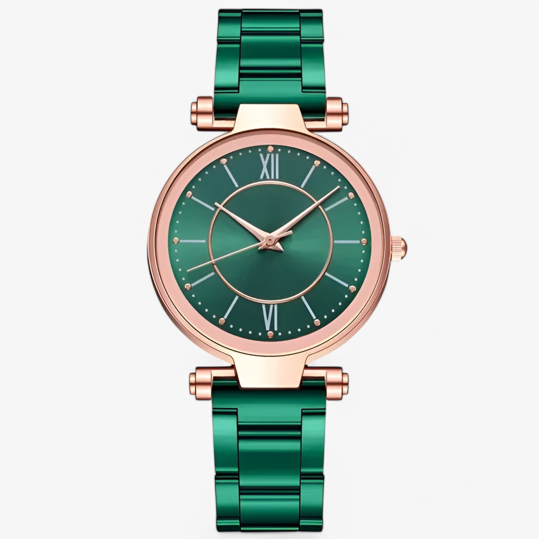 Claudia | Klassiek roze stalen horloge