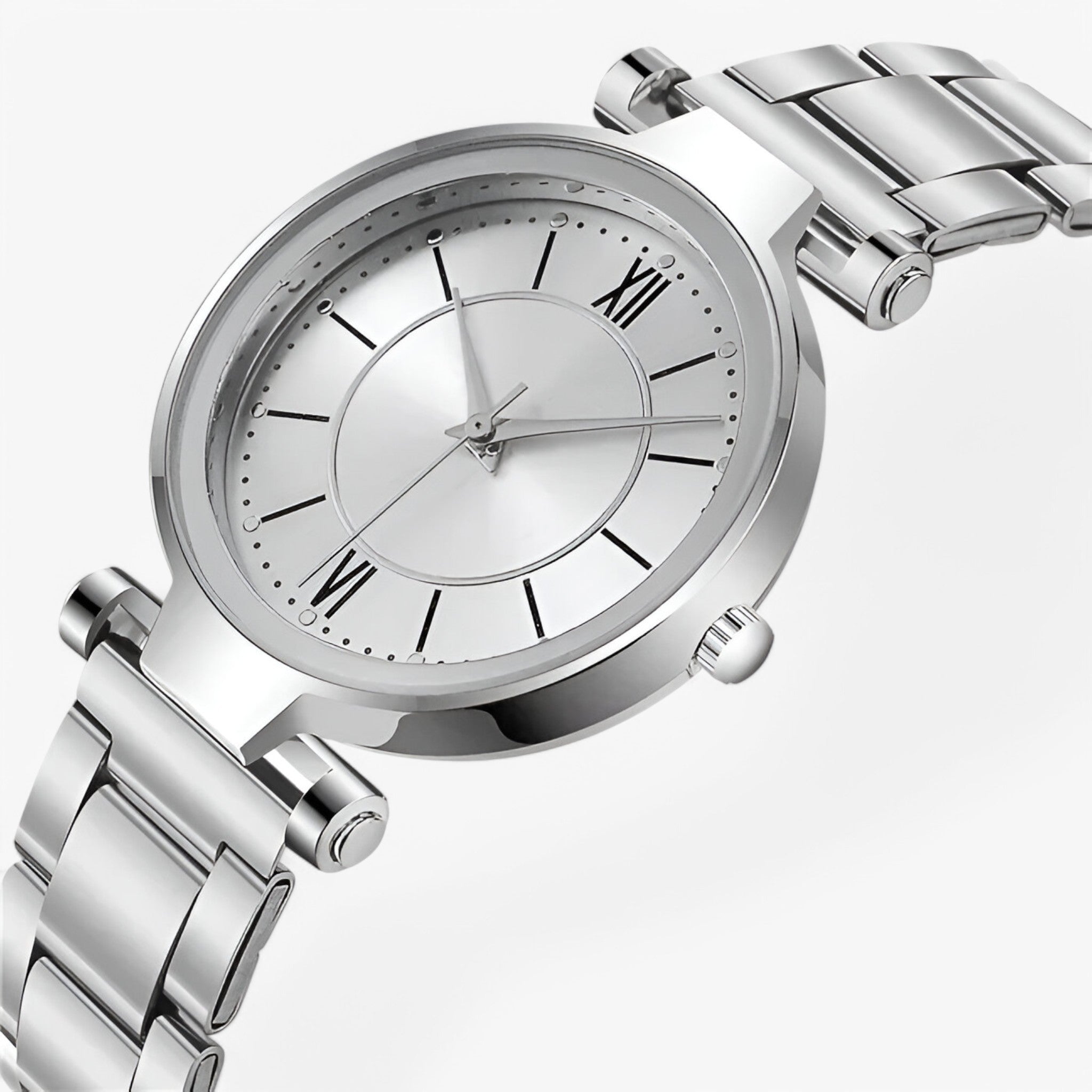 Claudia | Klassiek roze stalen horloge