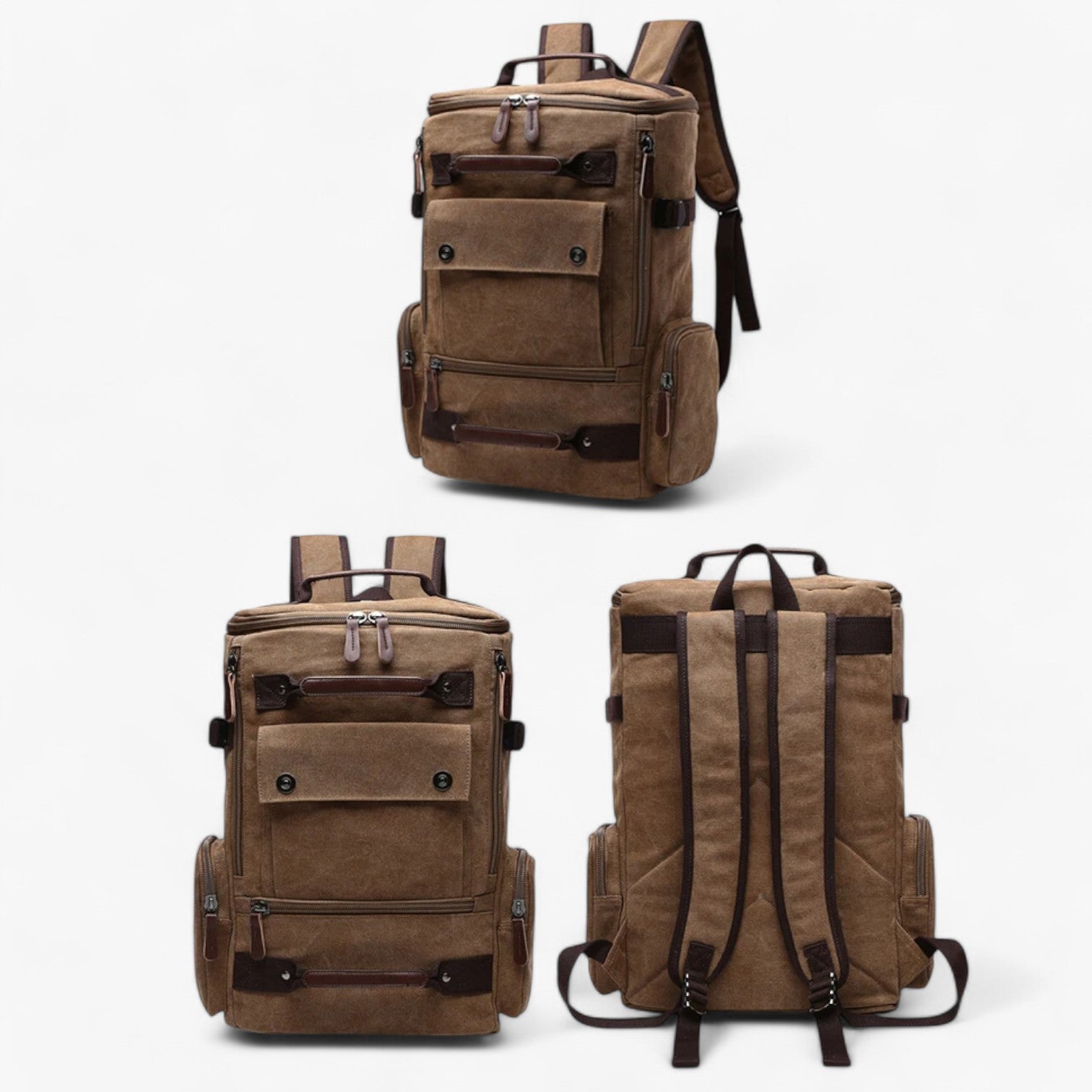 Enrique | Ruime Vintage Canvas Rugzak met Laptopvak