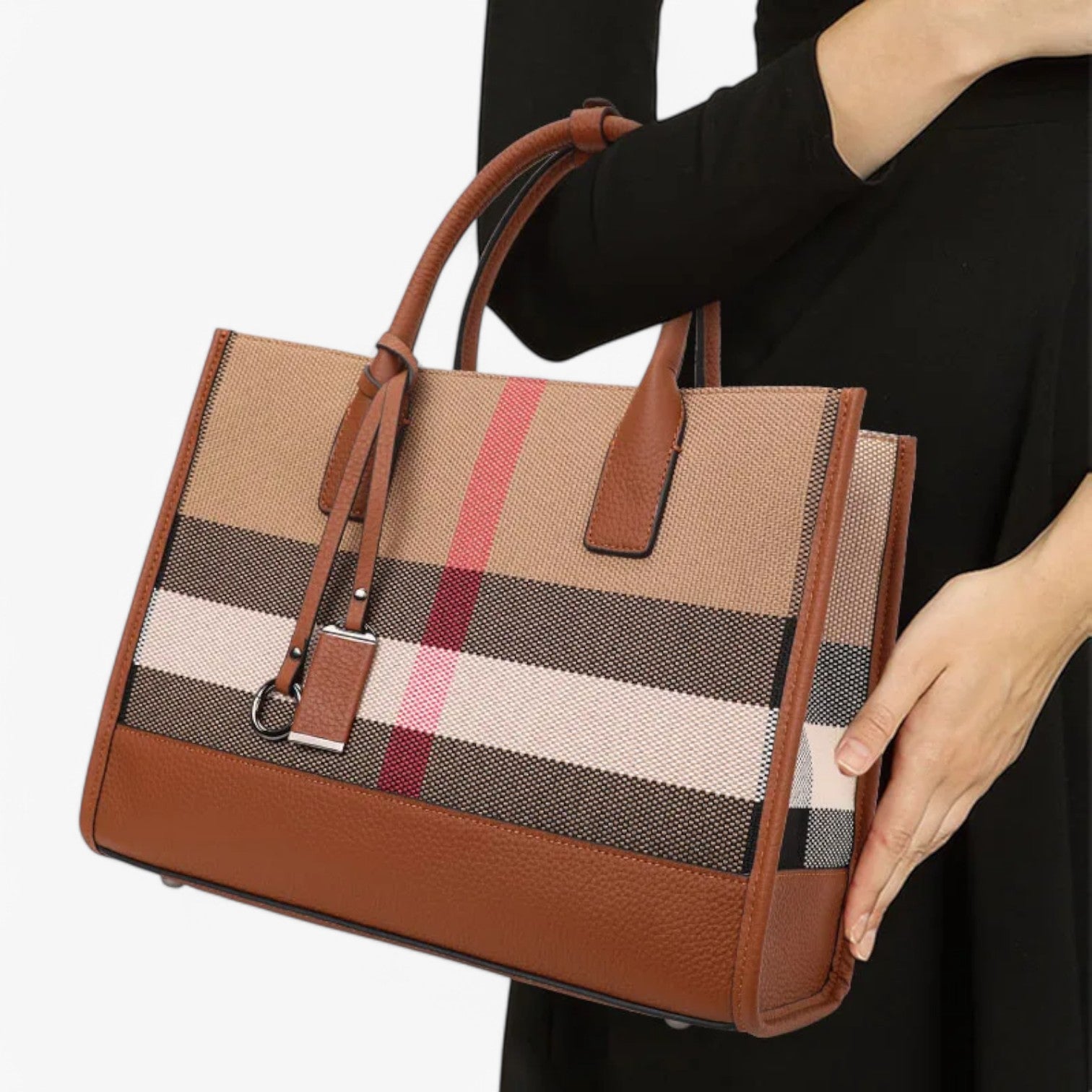 Stella | Stijlvolle Geruite Canvas Handtas – Ruim & Veelzijdig