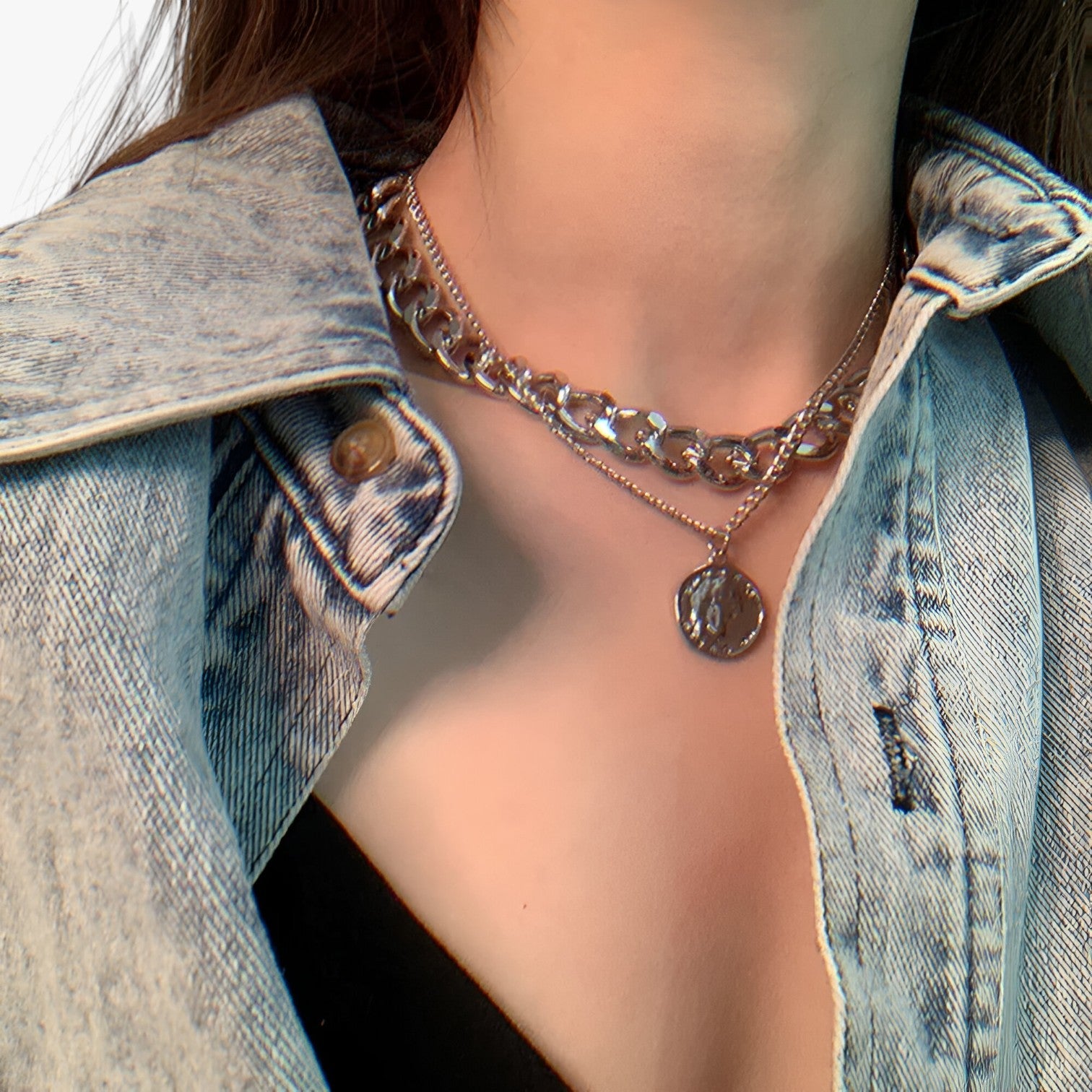 Genevieve | Meerdere Laagjes Munt Ketting