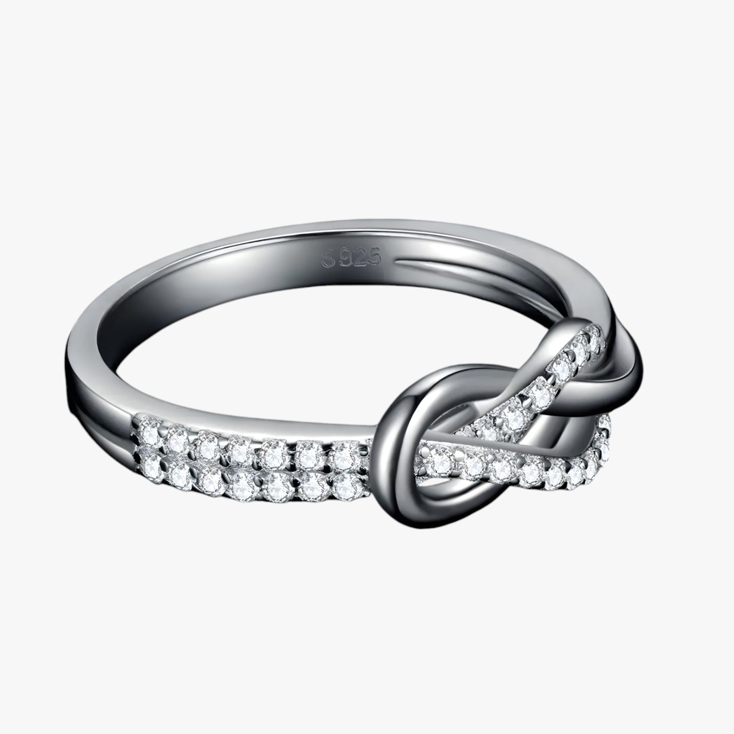 Stina | Infinity Knot Ring – Tijdloze elegantie van sterlingzilver