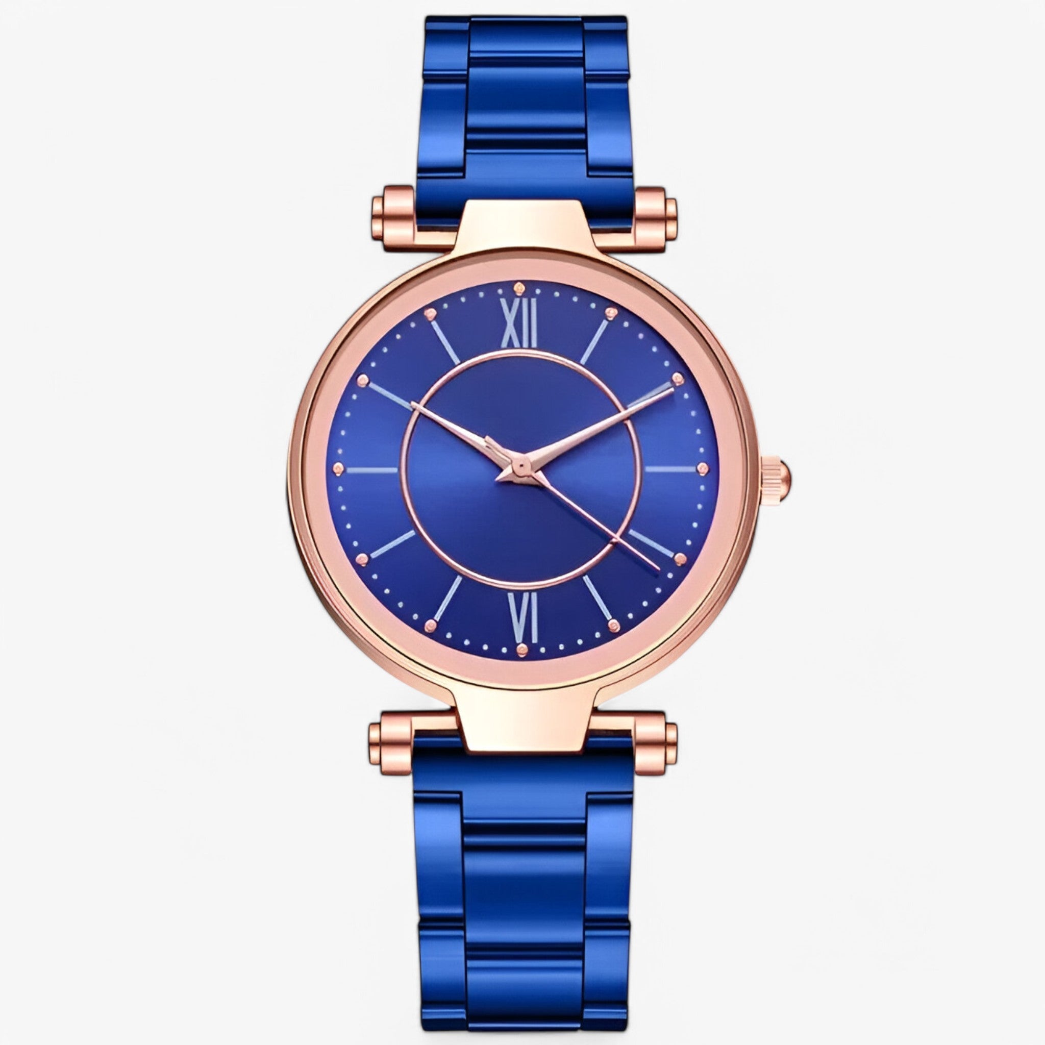 Claudia | Klassiek roze stalen horloge