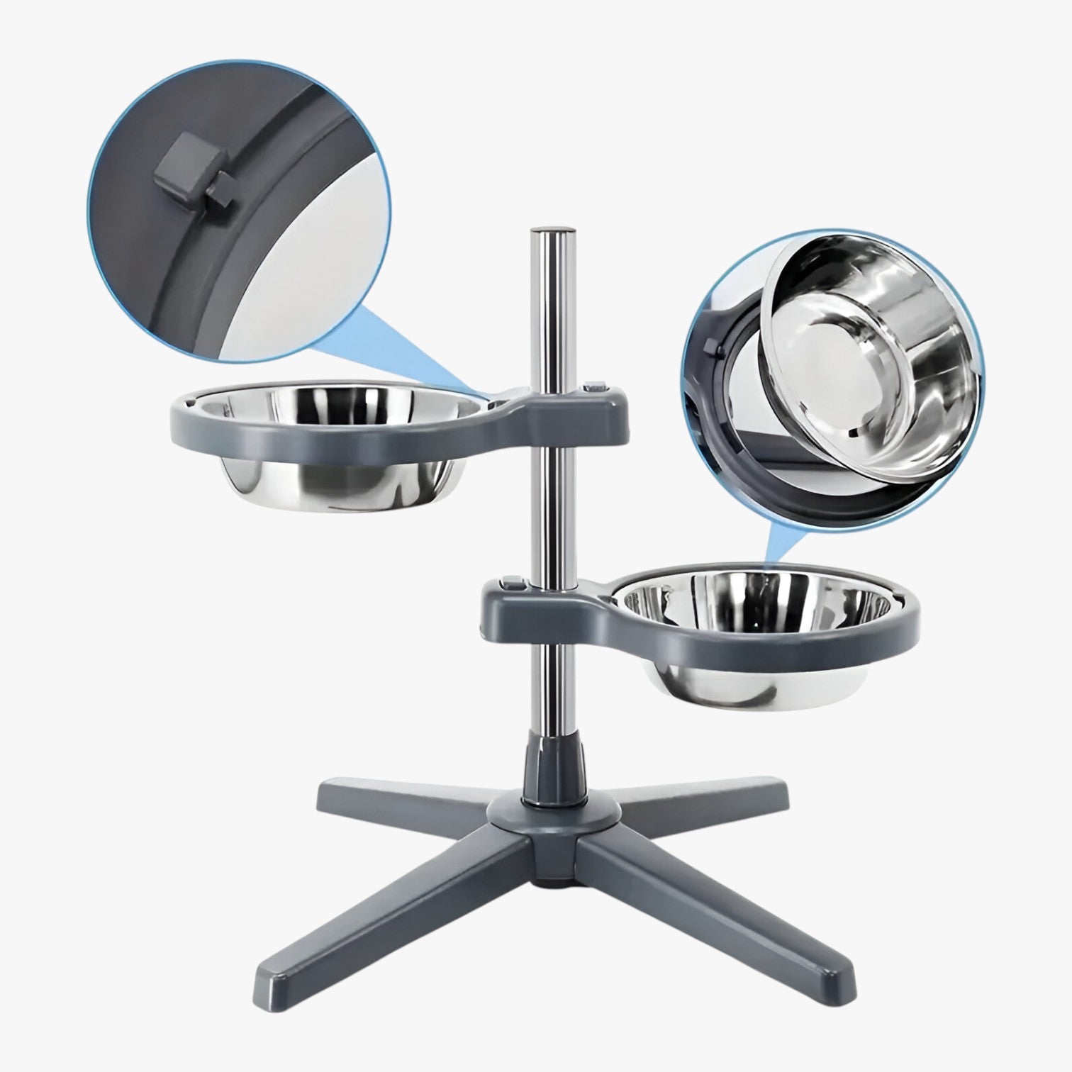 Zircon | Verstelbare Hondeneetbak met RVS Schalen   Ergonomisch & Duurzaam