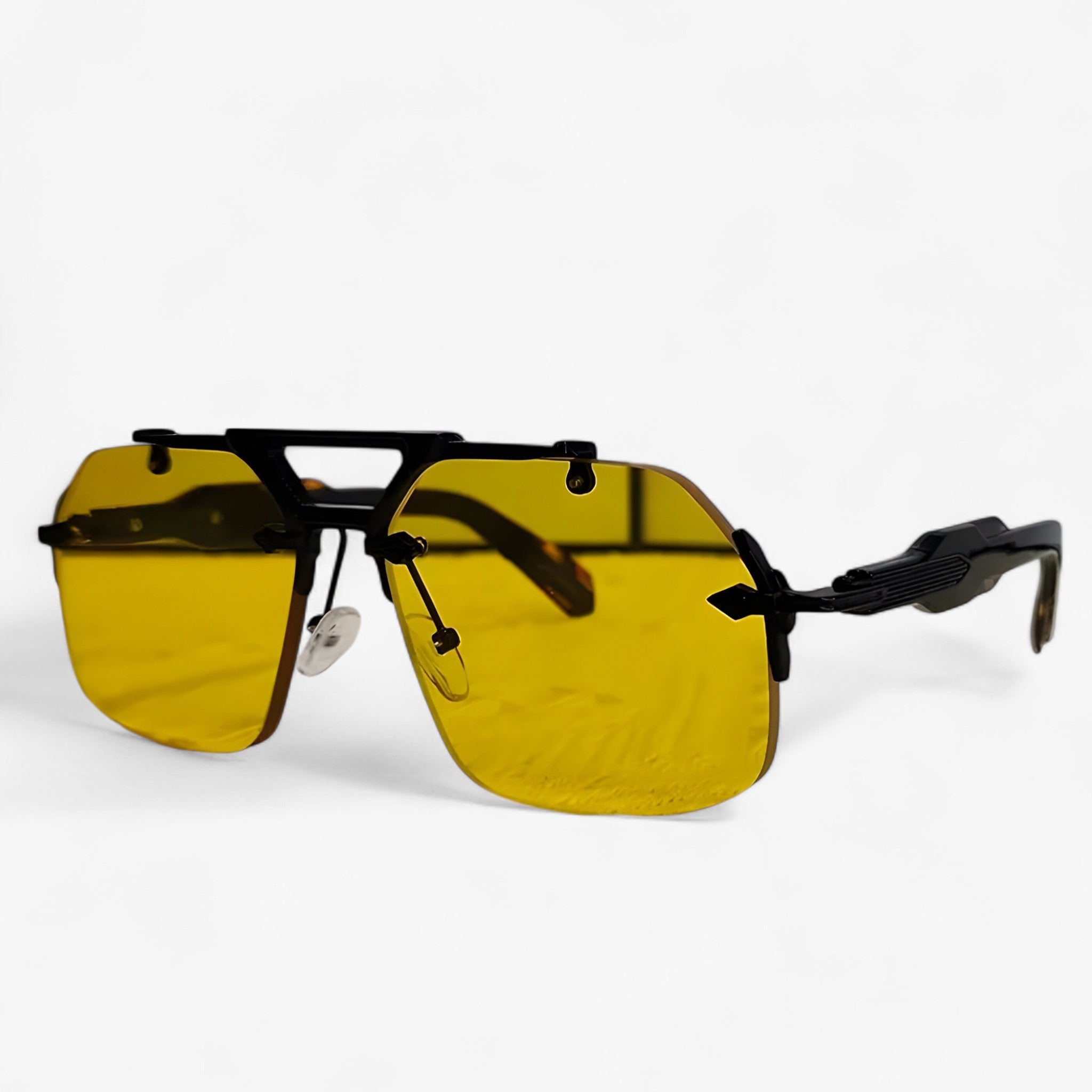 Tabb | Oversized punk metalen randloze zonnebril