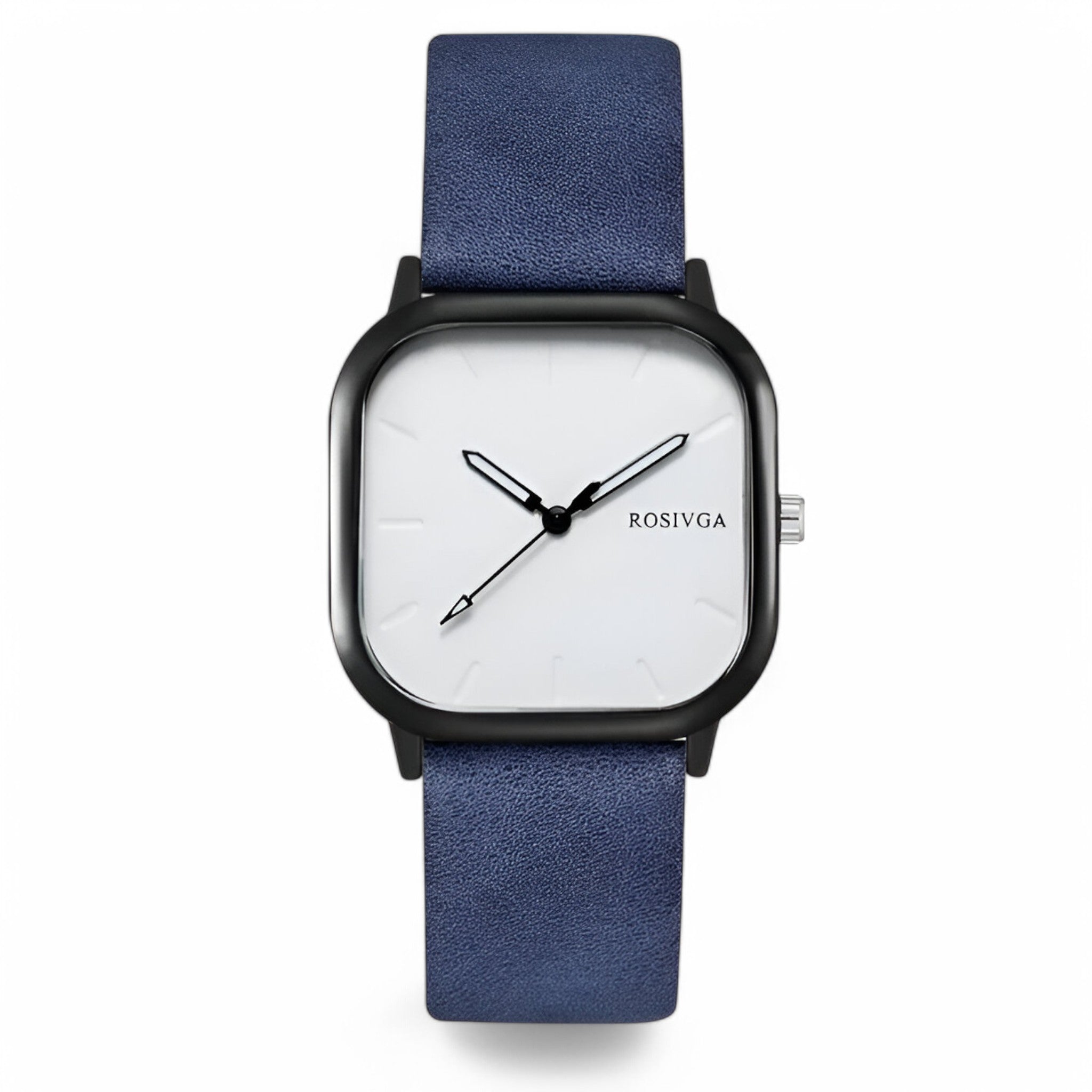 Elias | PU leren quartzhorloge met vierkante wijzerplaat