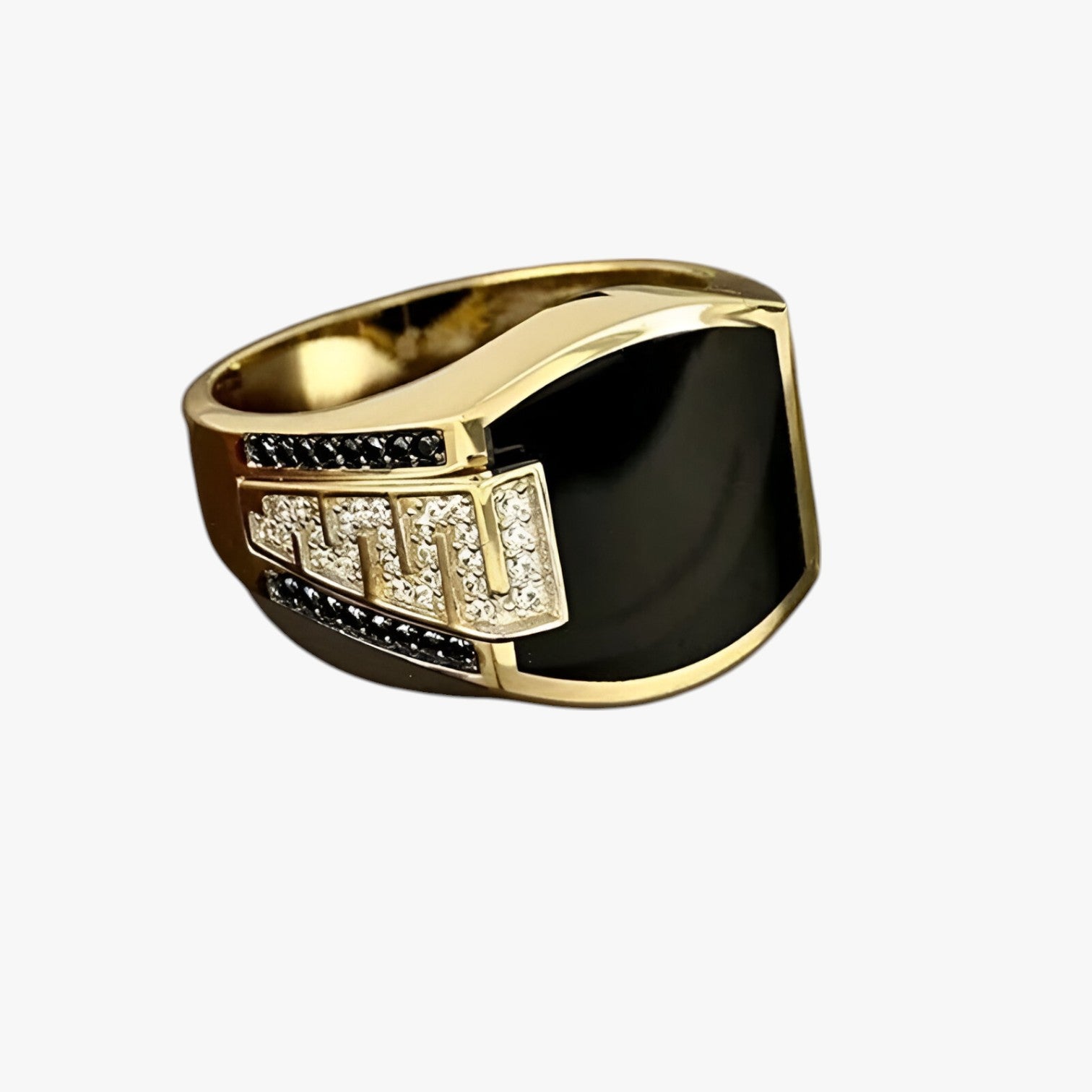 Archie | Stijlvolle herenring - Gouden glans met luxe punklook