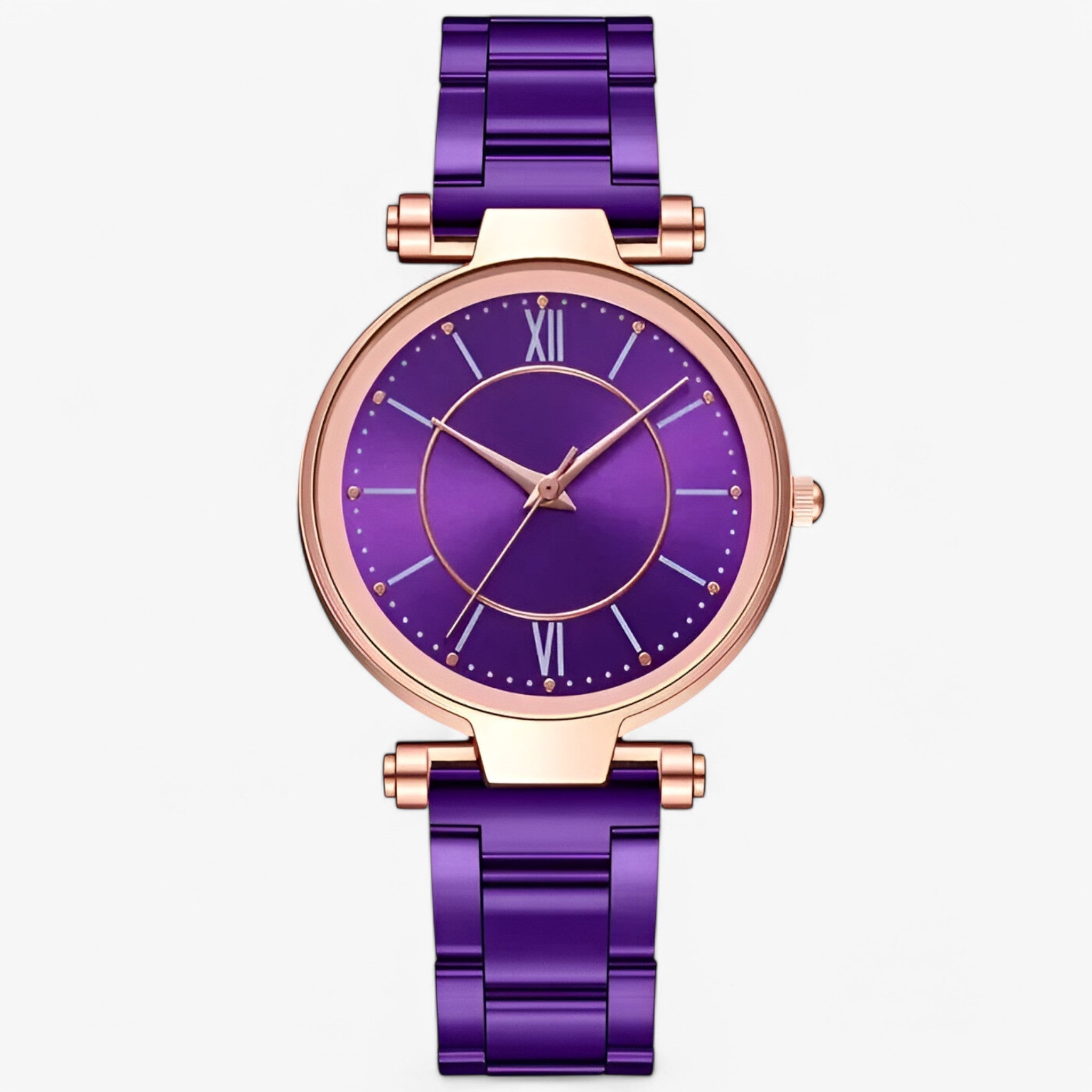 Claudia | Klassiek roze stalen horloge