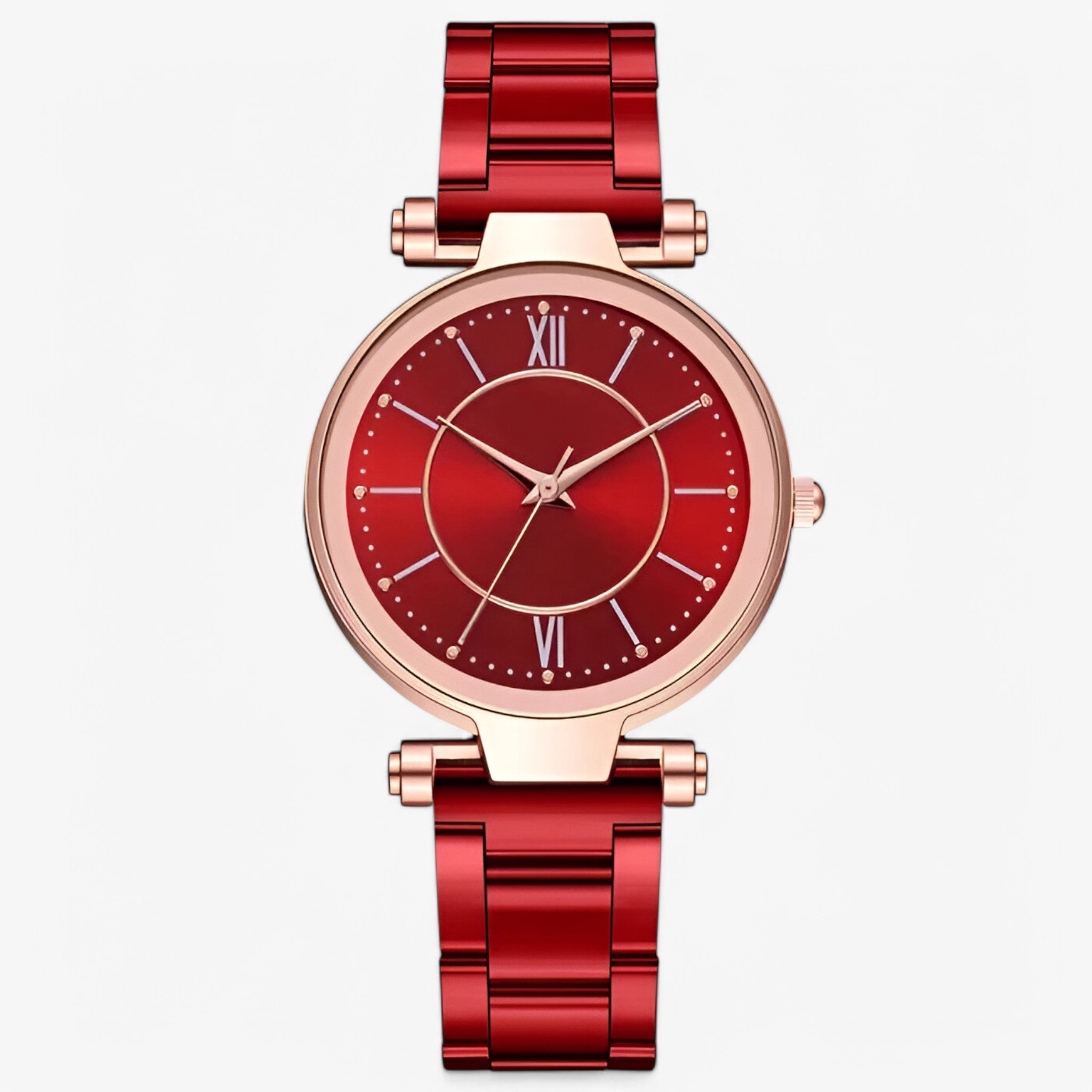 Claudia | Klassiek roze stalen horloge