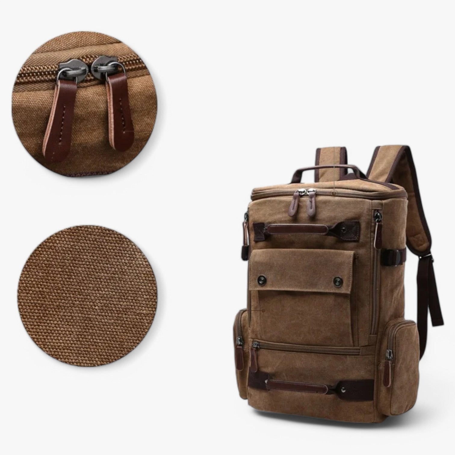 Enrique | Ruime Vintage Canvas Rugzak met Laptopvak