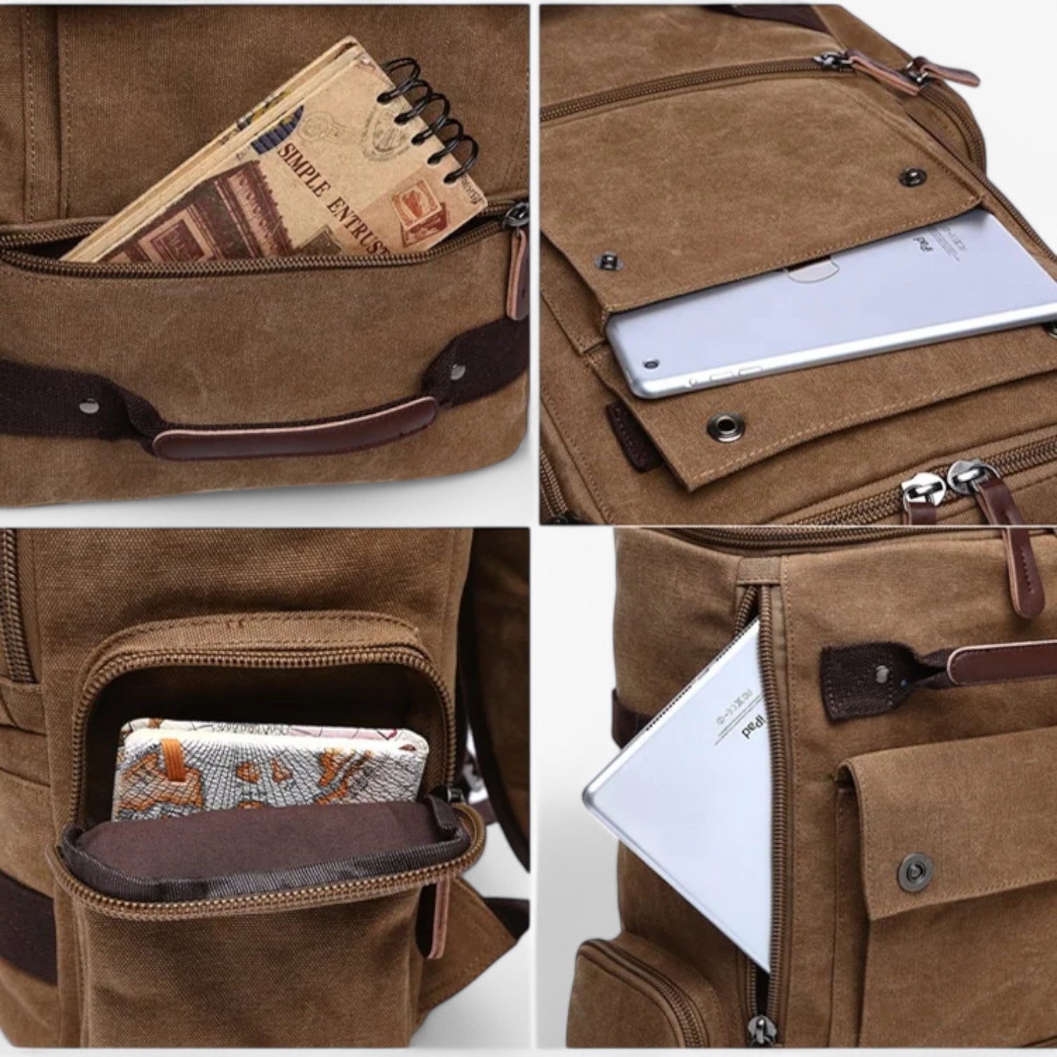 Enrique | Ruime Vintage Canvas Rugzak met Laptopvak