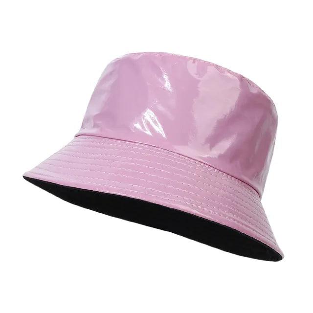 CAROLIEN - Damen Metallisch holografischer Kunstleder-Fischerhut Roze CAROLIEN - Damen Metallisch holografischer Kunstleder-Fischerhut - Werqino
