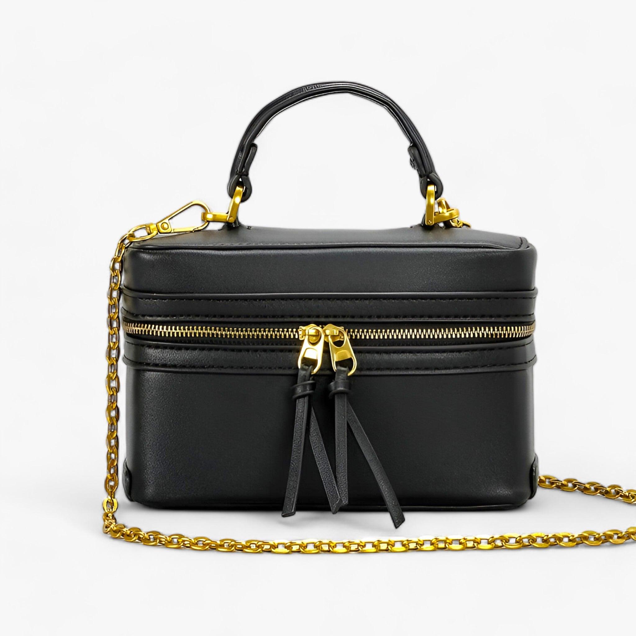 VERA | Handtas met Boxy Design - Klein maar Ruim voor Al Je Benodigdheden Zwart VERA | Handtas met Boxy Design - Klein maar Ruim voor Al Je Benodigdheden - Werqino